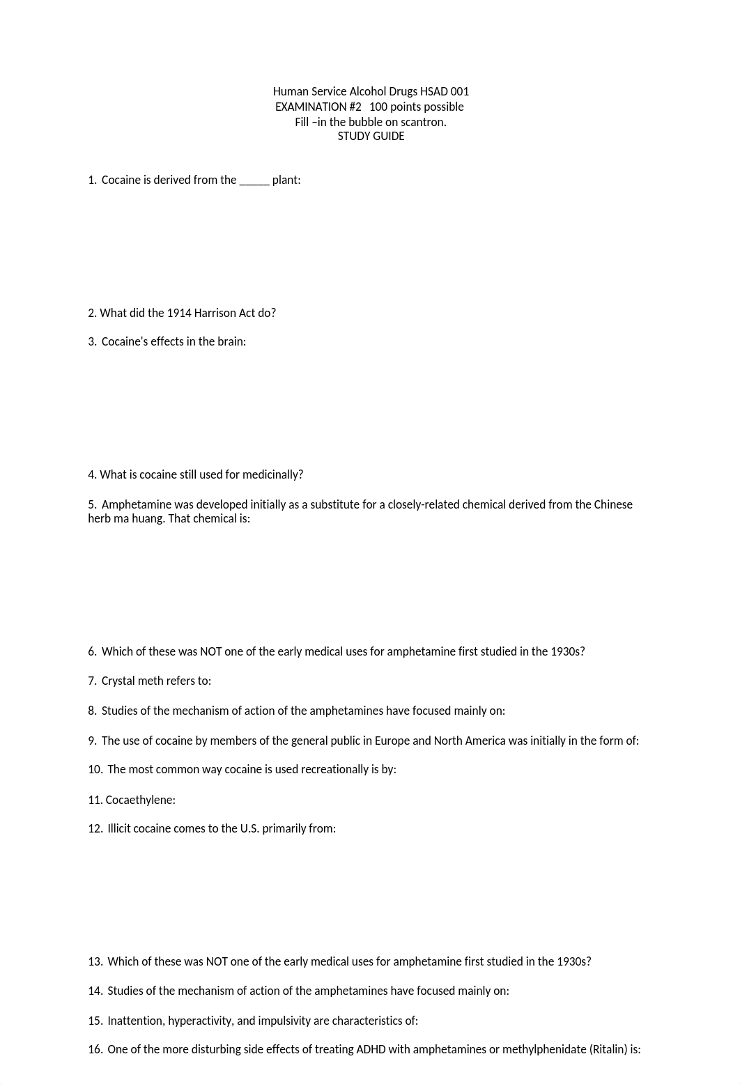 HSAD 001 EXAM #2 FA19 STUDY GUIDE (1).doc_dre1e4f24ci_page1