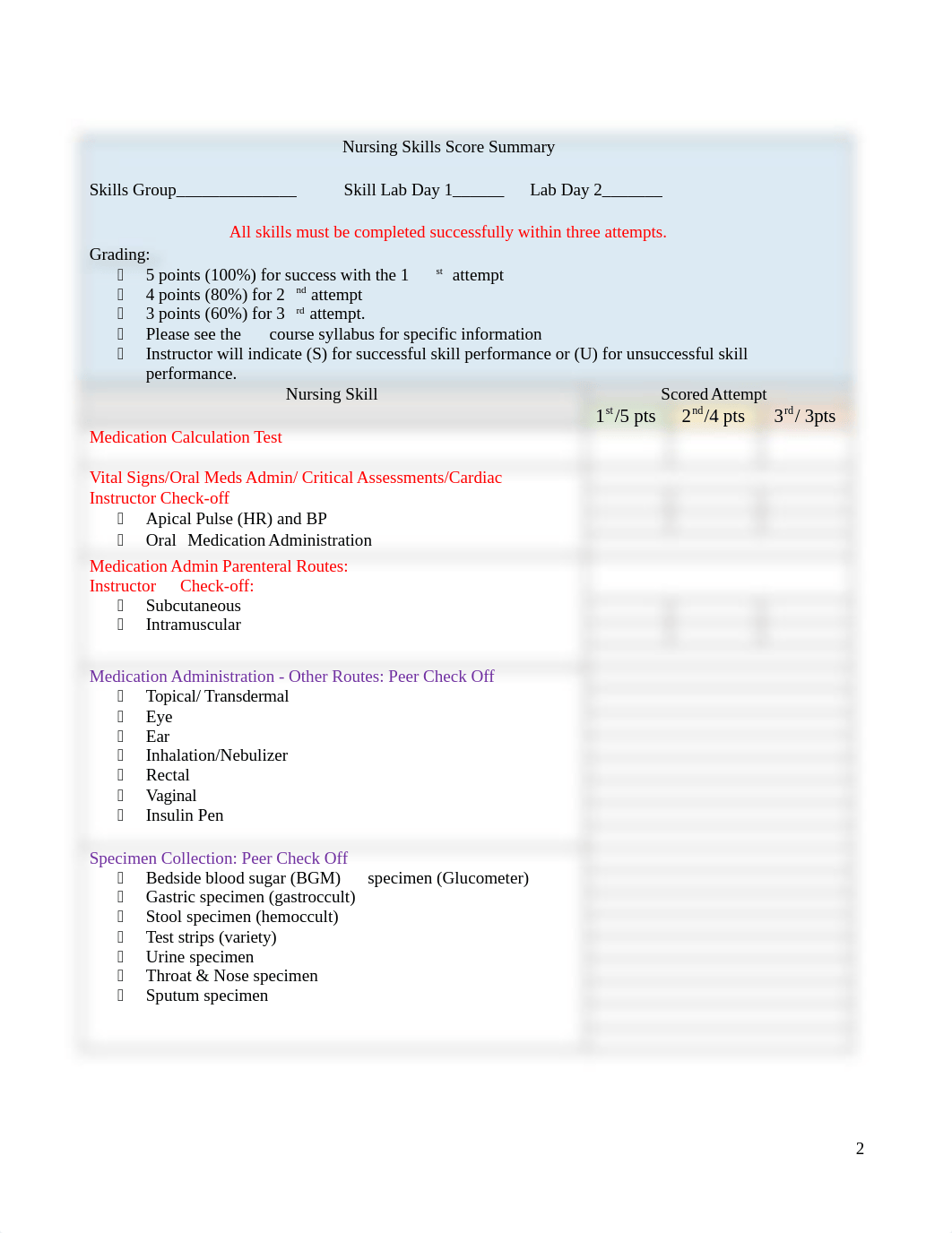Nursing Skills Check off Scoring Guide Fall 2020(3).docx_dreorvd92jk_page2