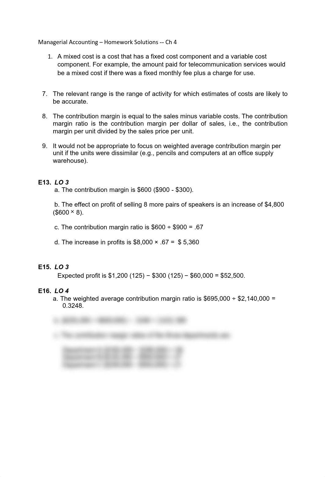 CH. 4- Cost behavior patterns, high-low method, CVP analysis, break even analysis, operating leverag_dreto9wby1s_page1