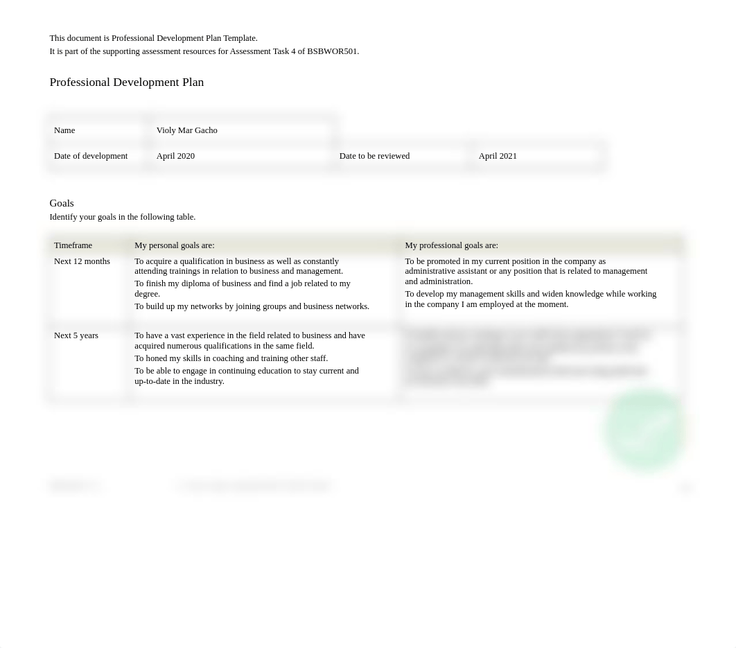 Professional Development Plan Task 4.doc_drfbhfplt3w_page1