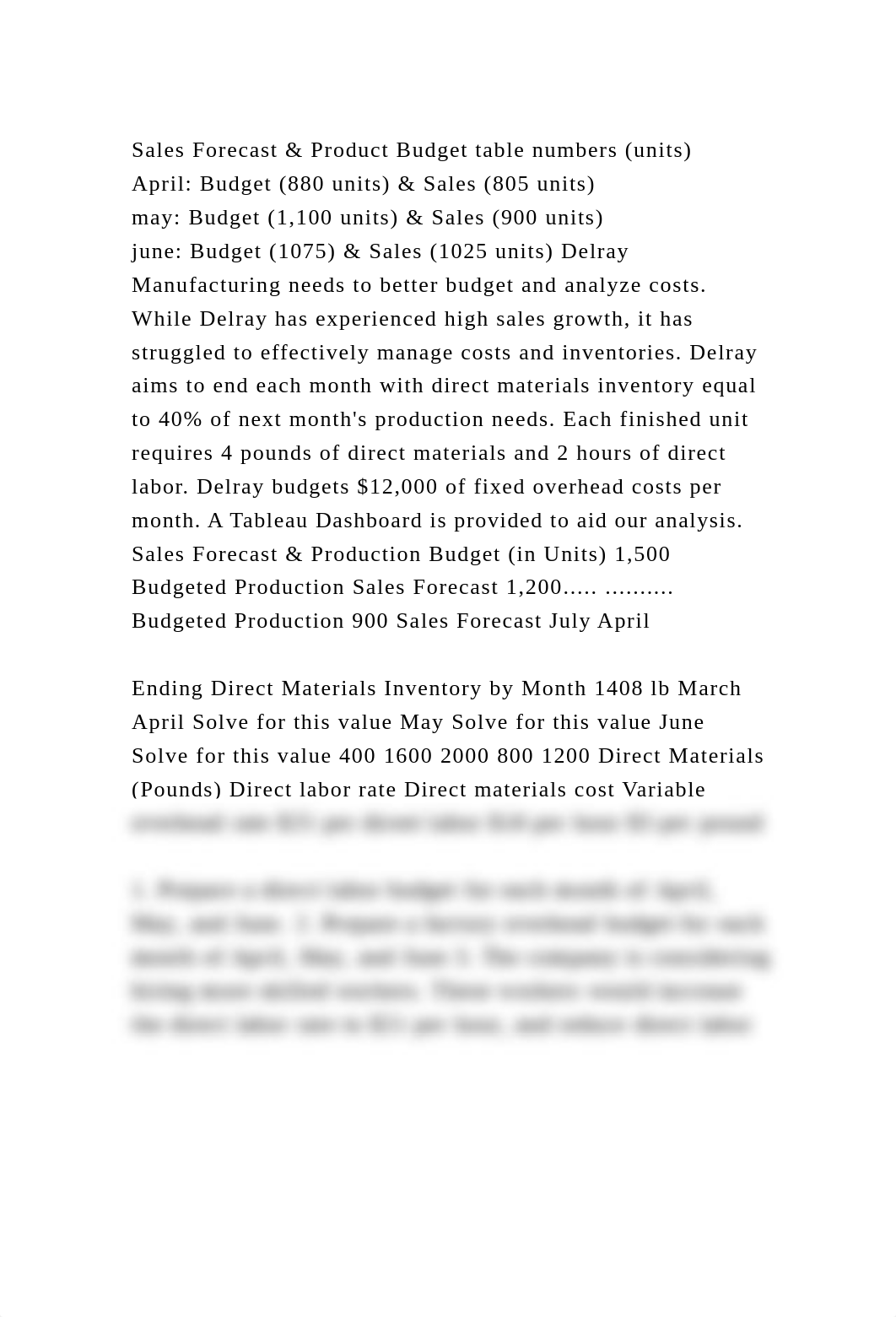 Sales Forecast & Product Budget table numbers (units)April Budget.docx_drfqjaqnttm_page2