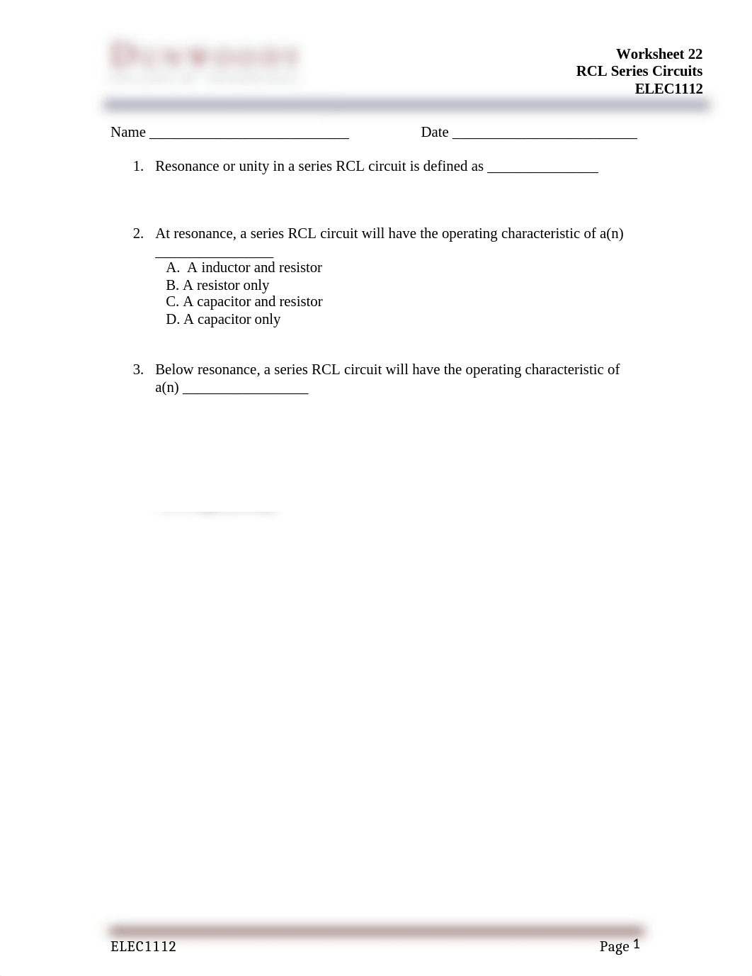 ELEC1112_Worksheet 22 - RCL Series Circuits (1).docx_drgrjb8gvtr_page1