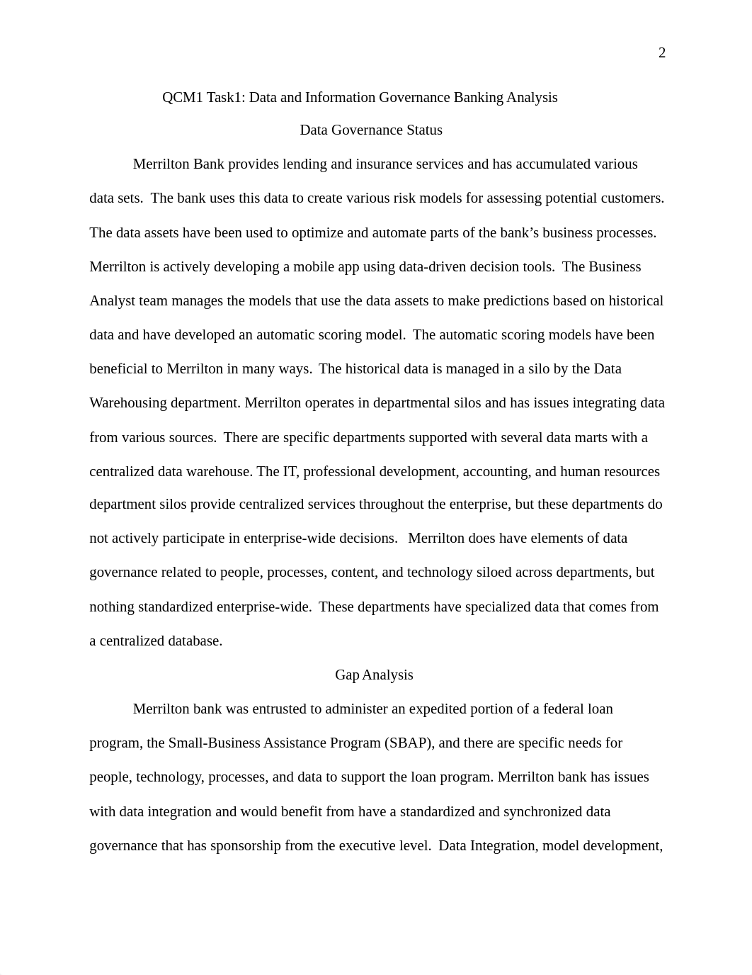 QCM1 Task1 - Data and Information Governance Banking Analysis.docx_drgy35ksj38_page2