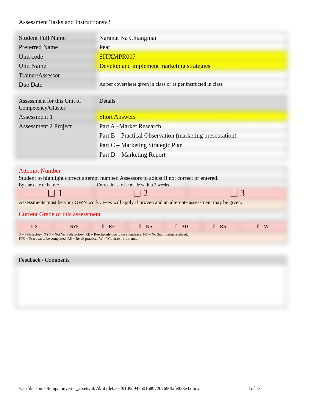 SITXMPR007 Assessment 1 -Short Answer v2.docx_drgy5yk4v6f_page1