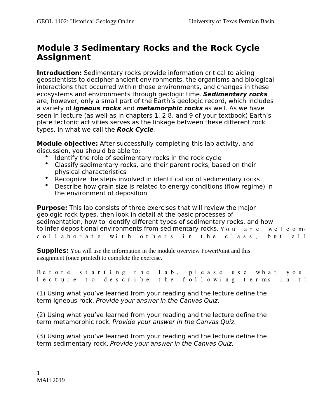 Module 3 Sedimentary Rocks and the Rock Cycle Assignment.docx_dri4osv5up1_page1