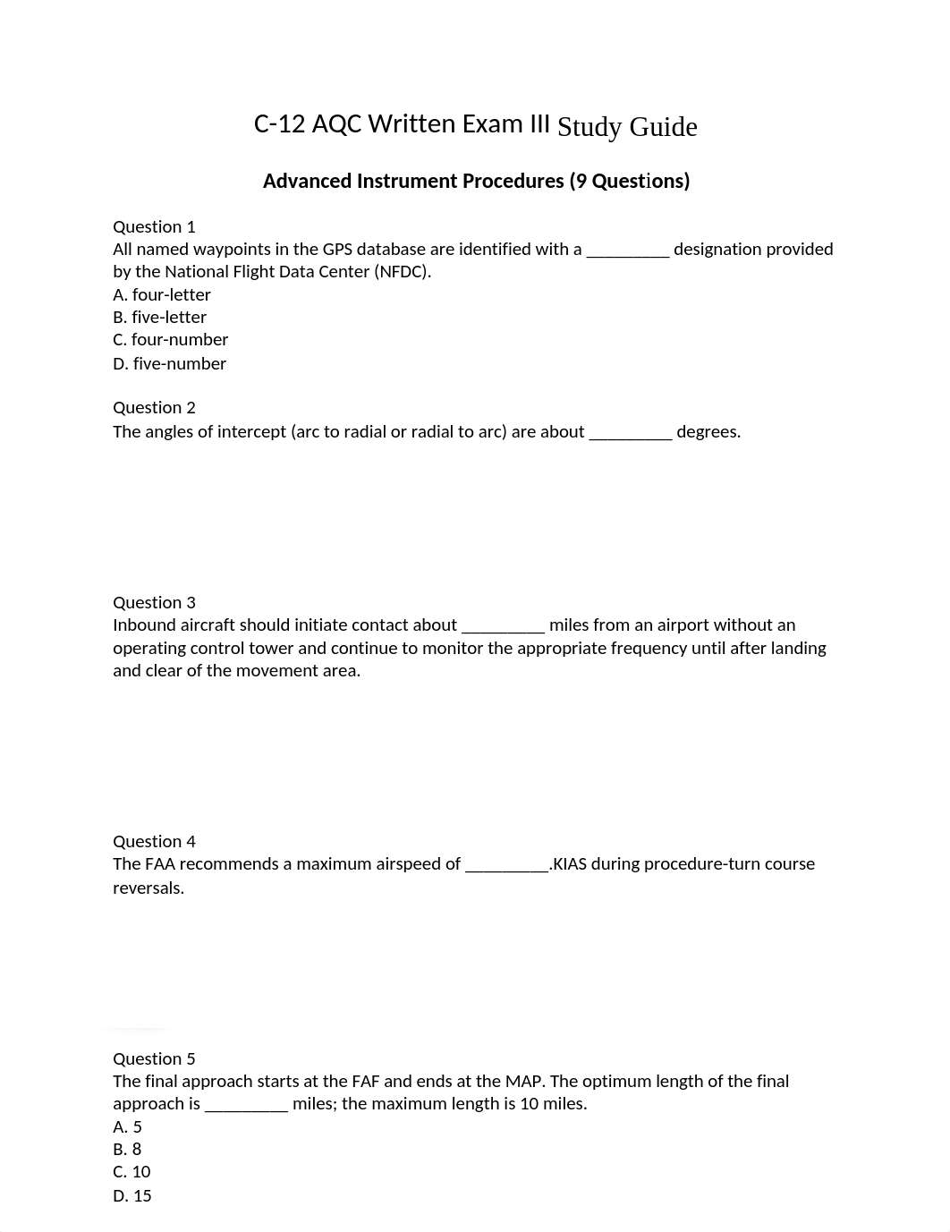 C-12 AQC Written Exam III Study Guide.docx_dribgszlnqt_page1