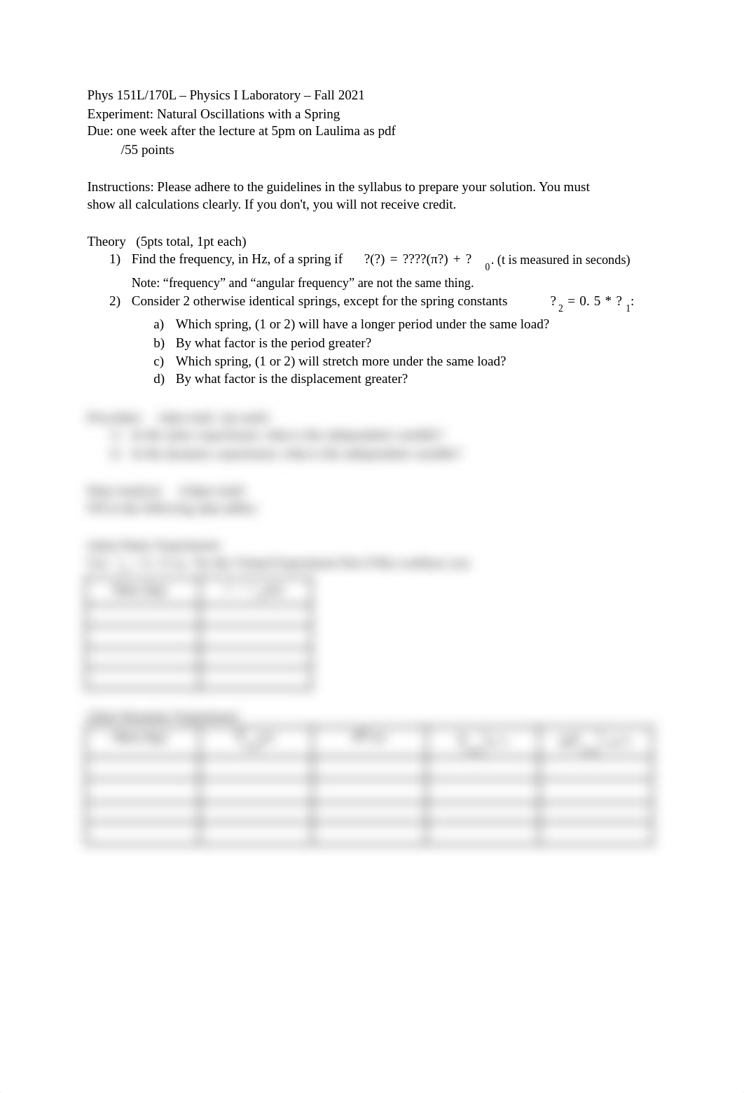 12 Natural Oscillations with a Spring Worksheet Fall 2021.pdf_drid07yh5h6_page1