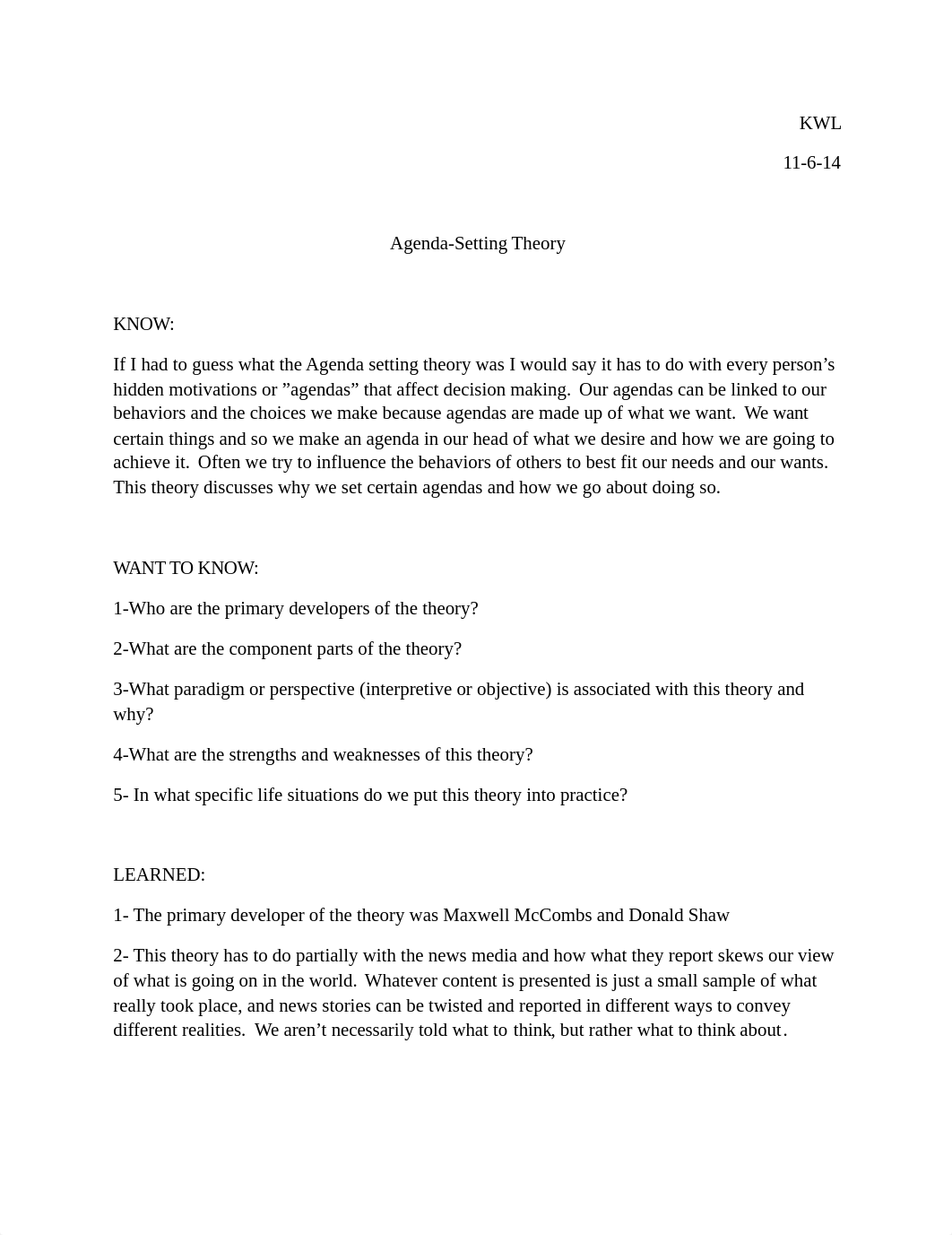 THEORY KWL agenda setting essay_drid4uq26jr_page1
