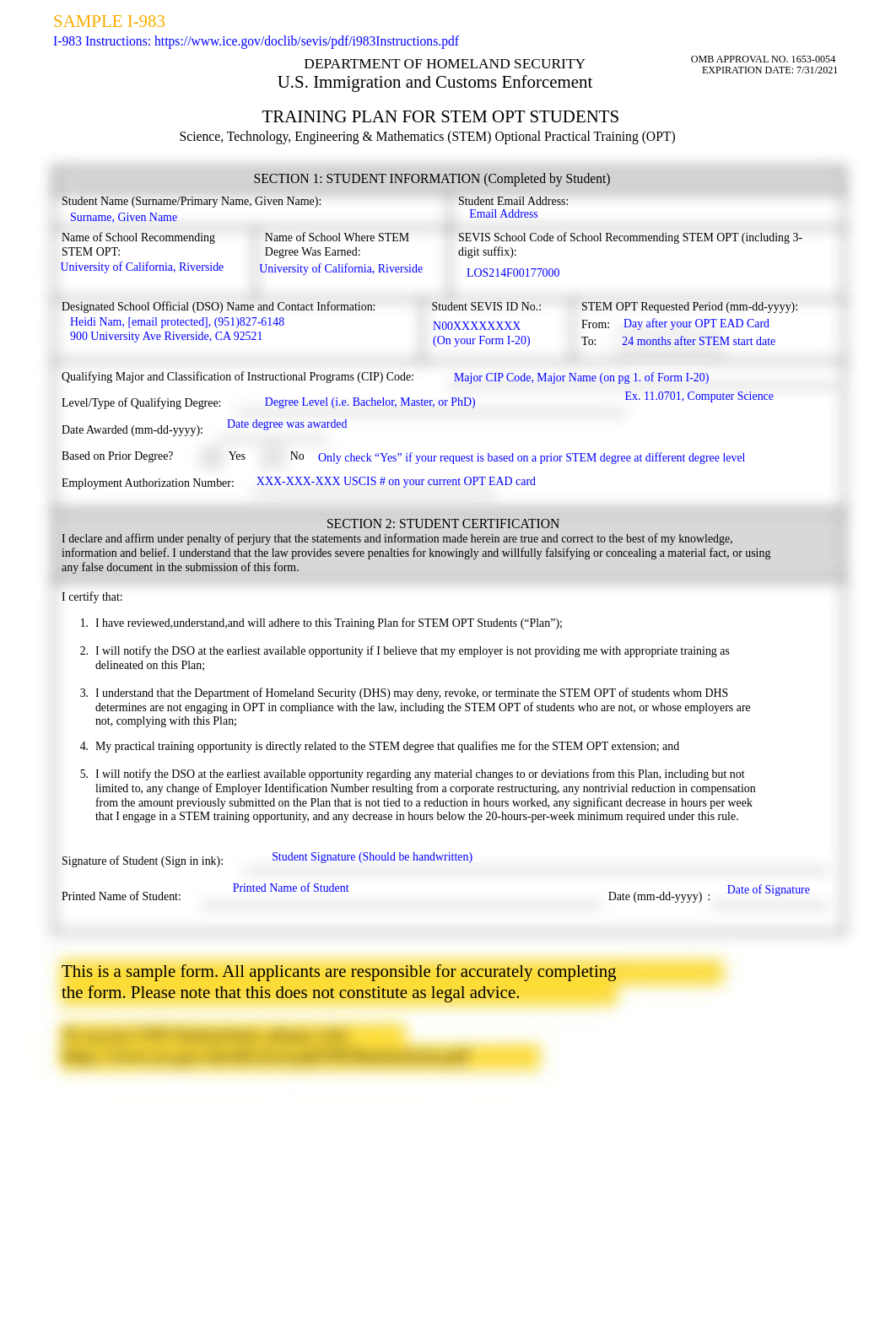 UCR Sample Form I-983 STEM OPT.pdf_drjkfv3ebje_page1