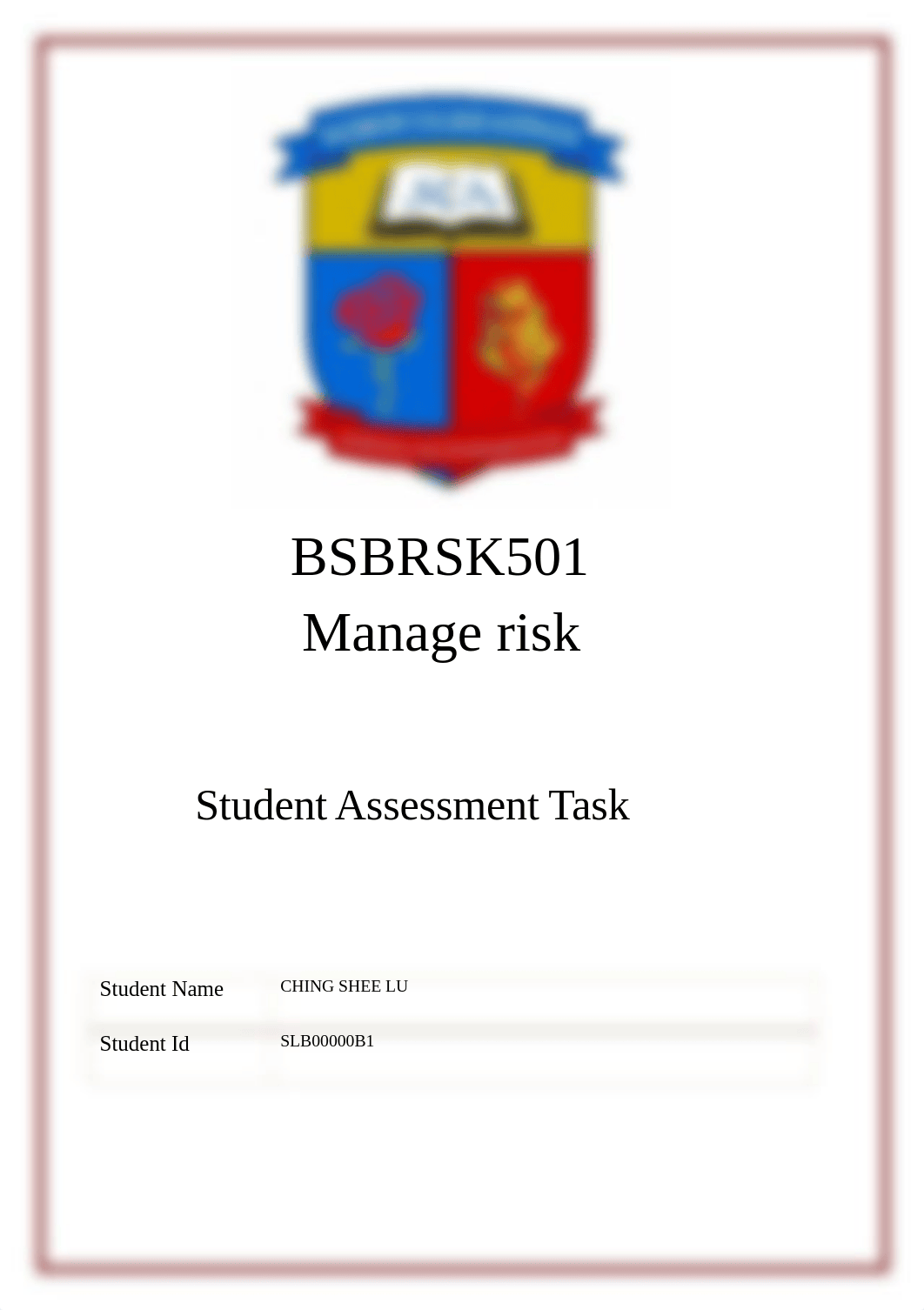 BSBRSK501 Manage Risk.docx_drjo06ile8o_page1