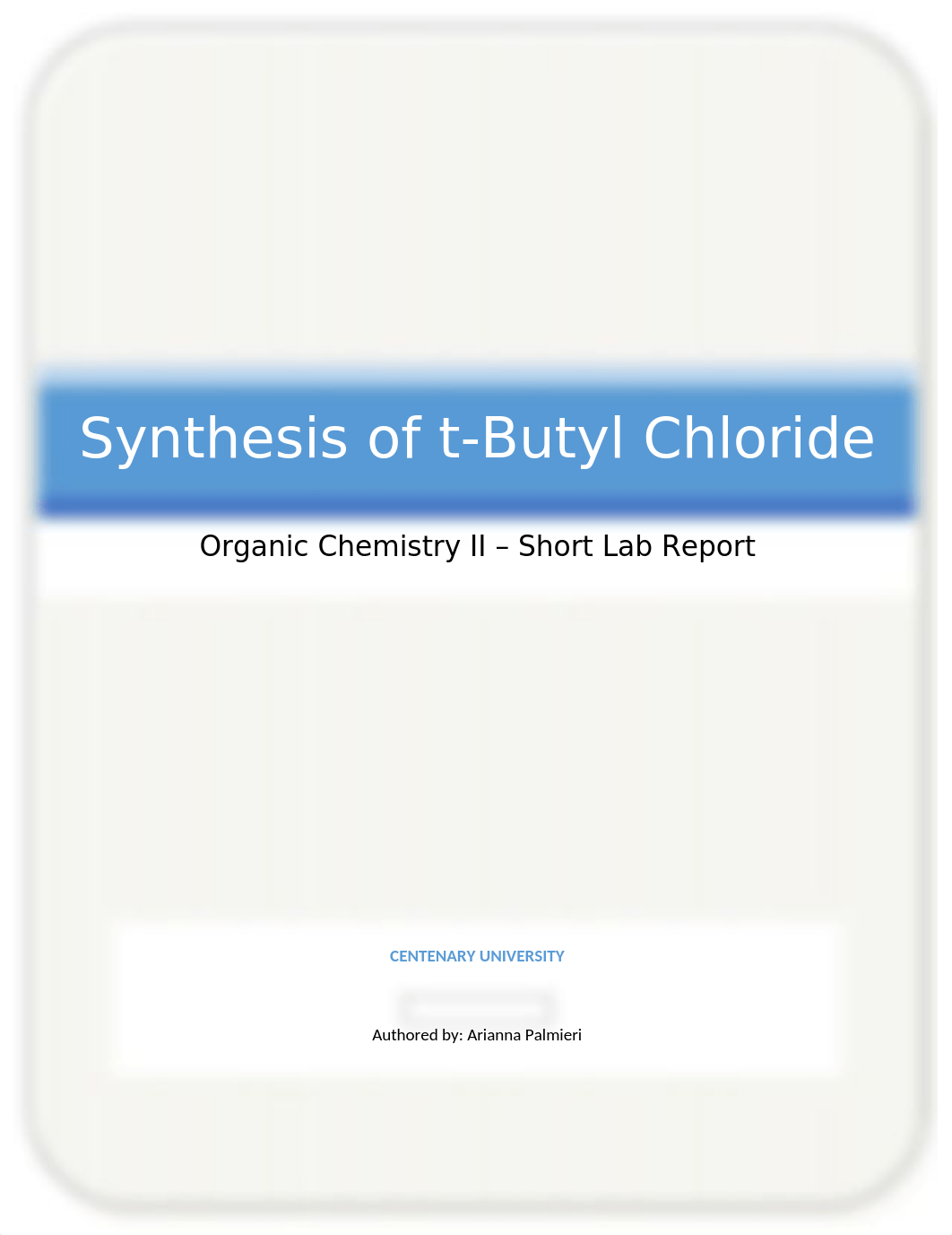 OC2 Lab Snythesis t-butyl short report_drksowgjity_page1