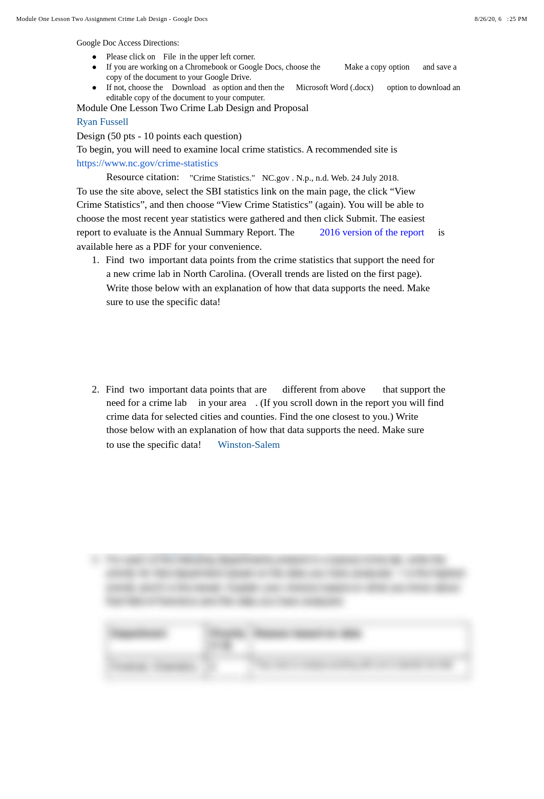 Module One Lesson Two Assignment Crime Lab Design - Google Docs.pdf_drleiv6p0na_page1