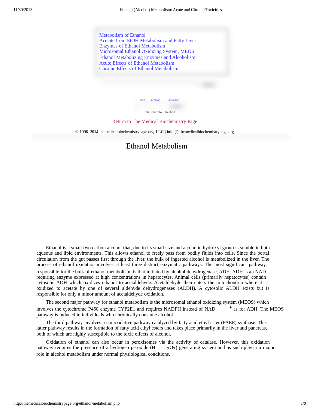 Ethanol (Alcohol) Metabolism biochem_drlpam7f5qd_page1