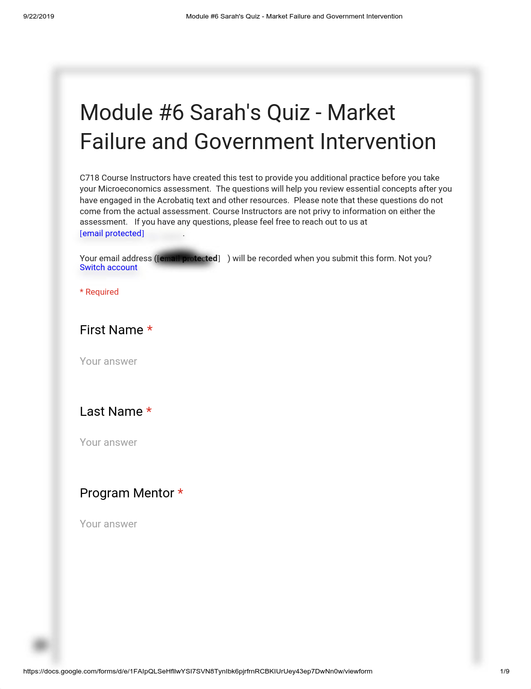 Module #6 Sarah's Quiz - Market Failure and Government Intervention.pdf_drmp3jespqg_page1