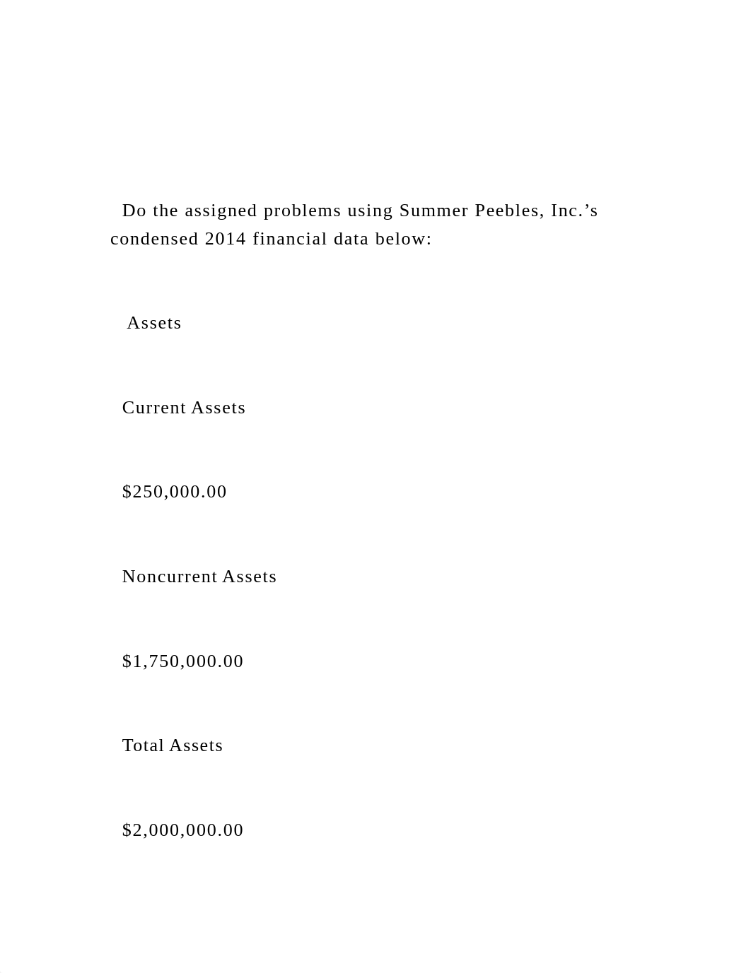 Do the assigned problems using Summer Peebles, Inc.'s condens.docx_drmvnlwuzhx_page2