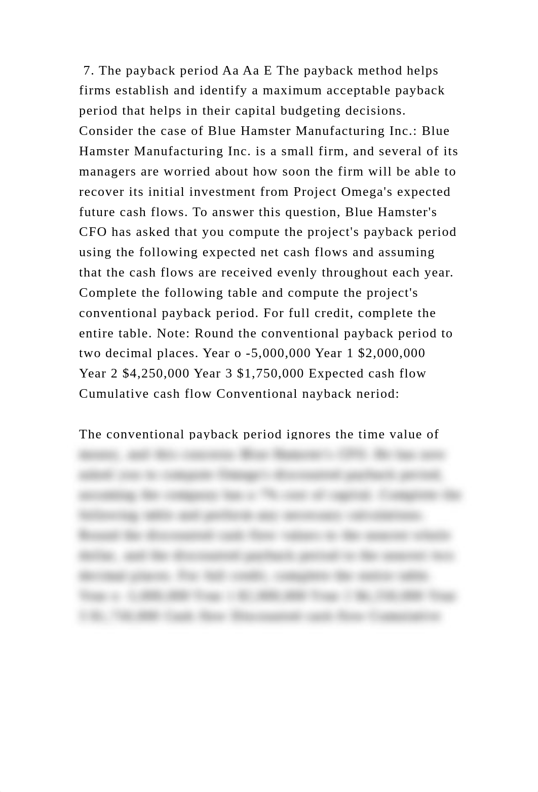 7. The payback period Aa Aa E The payback method helps firms establis.docx_drootaso813_page2