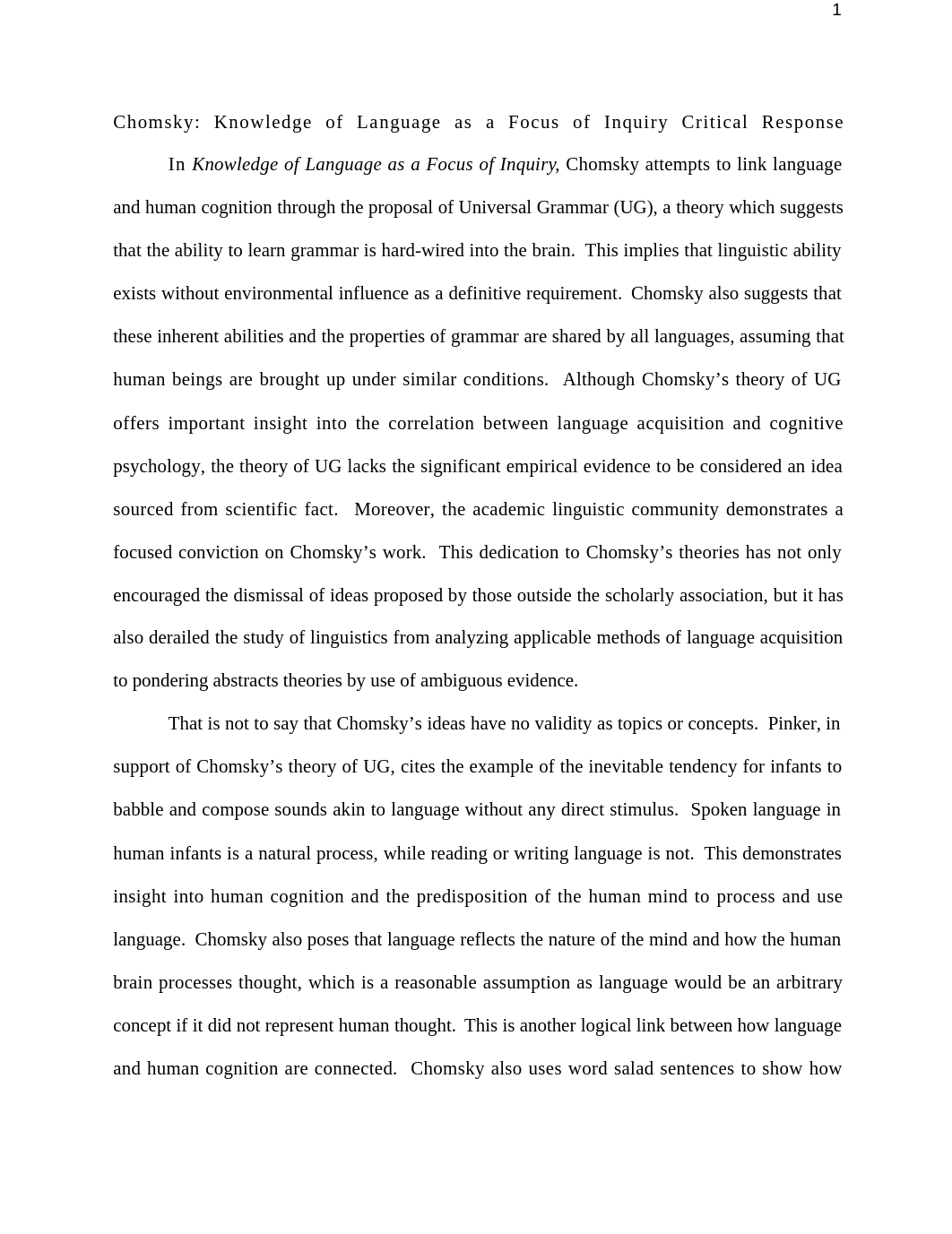 Chomsky Knowledge of Language Critical Response.docx_drp16harrpg_page1