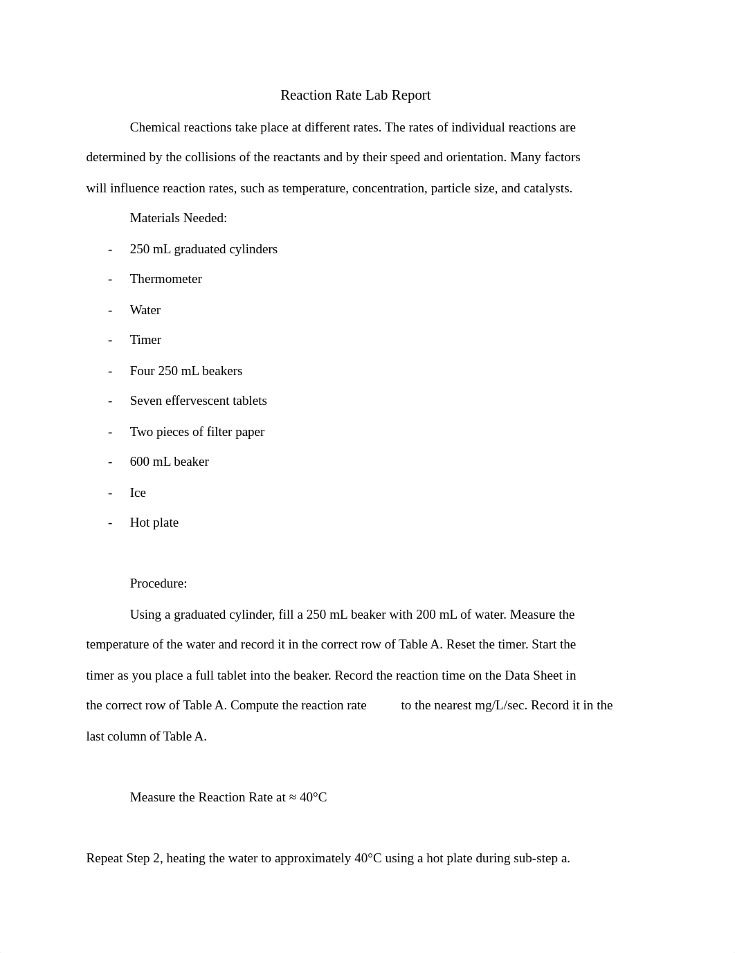 Reaction Rate Lab Report - Izaac T.pdf_drpmx7fs5d7_page1