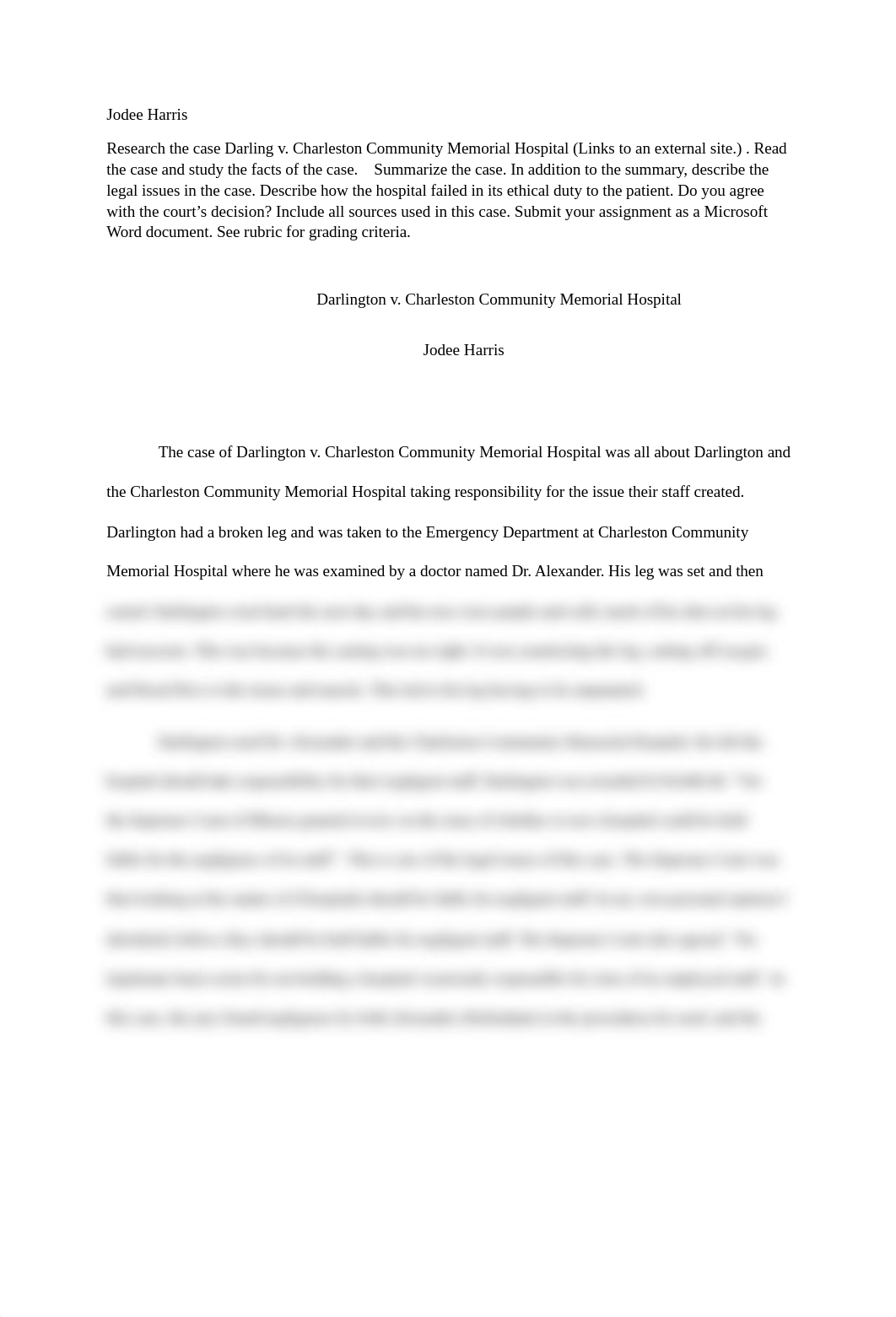 Darlington v. Charleston Hospital assignment.docx_drq6q5t2y79_page1