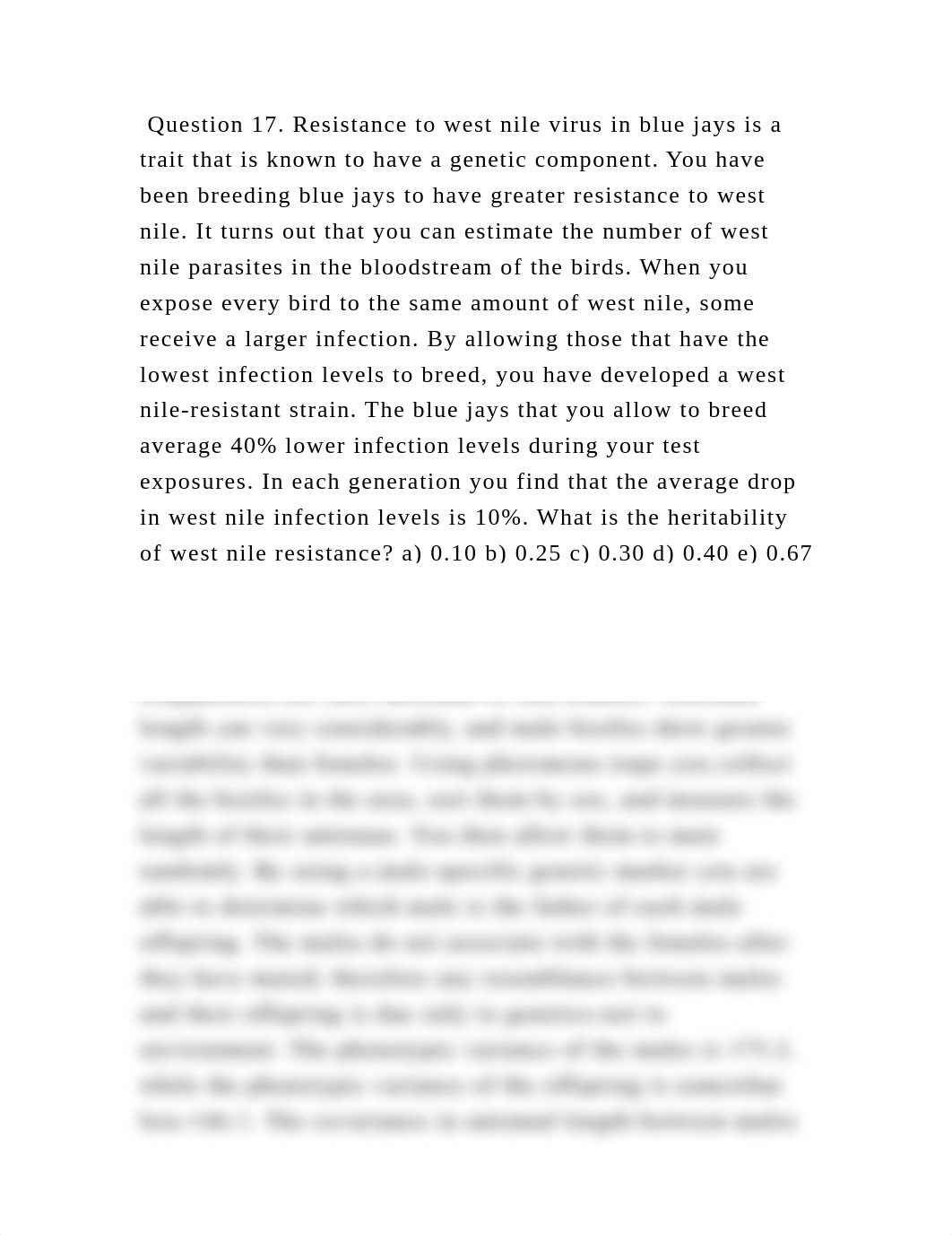 Question 17. Resistance to west nile virus in blue jays is a trait th.docx_drqboks153c_page2