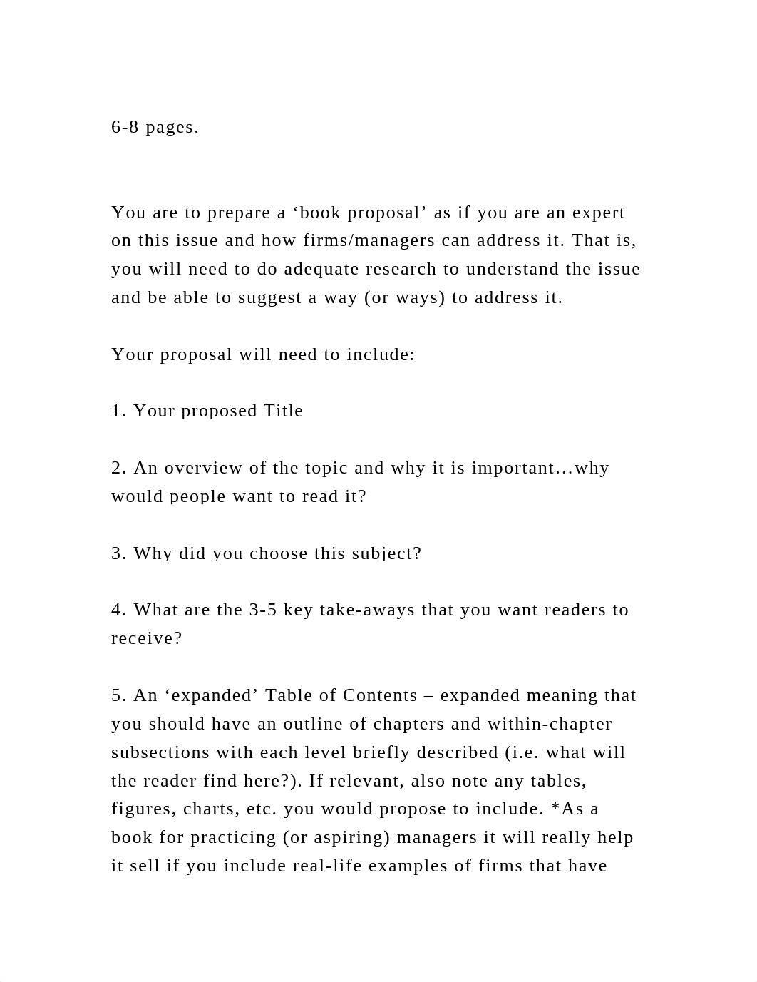 6-8 pages.You are to prepare a 'book proposal' as if you are a.docx_drqf6ar12wc_page2