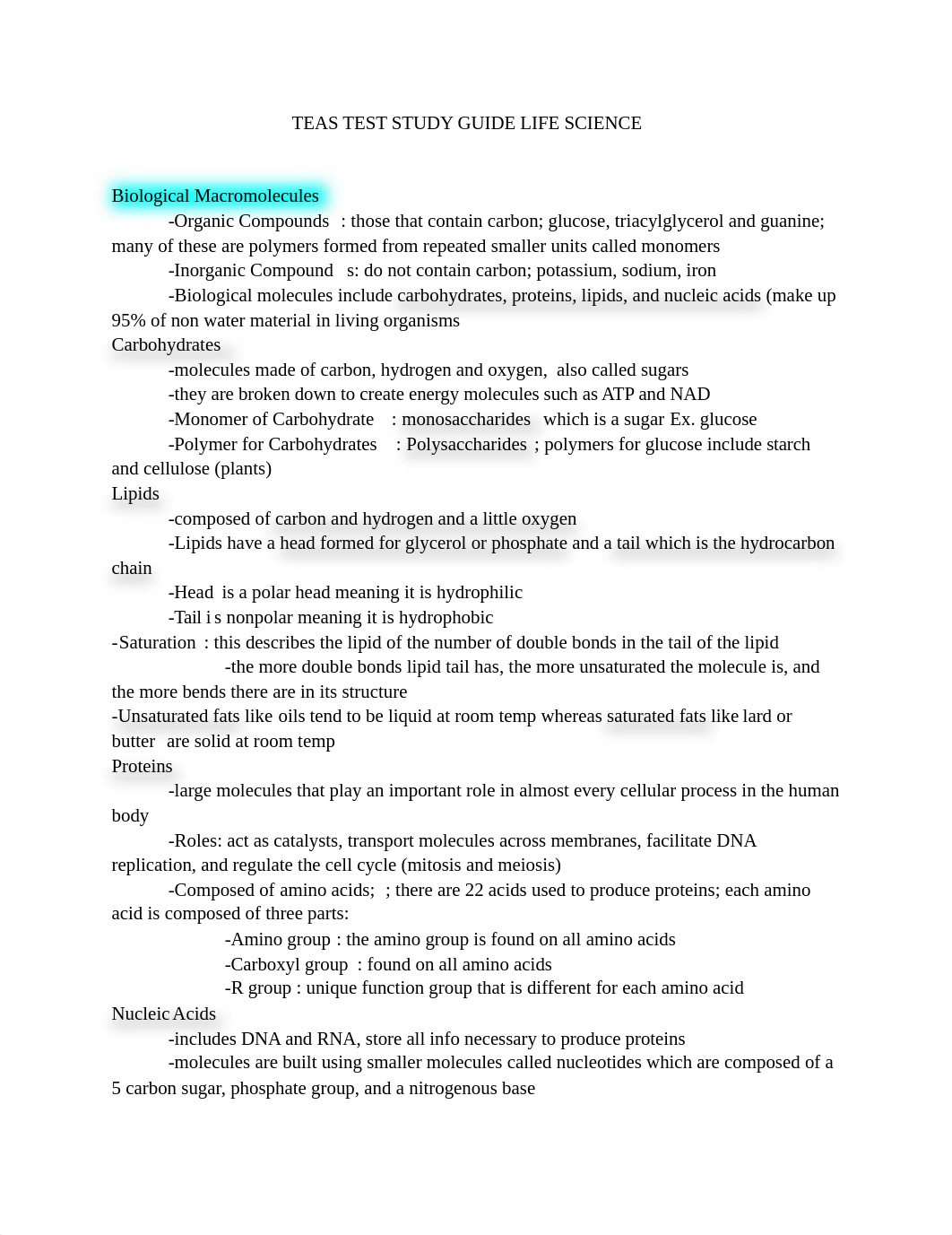 TEAS TEST STUDY GUIDE LIFE SCIENCE.pdf_drqj5mr206v_page1