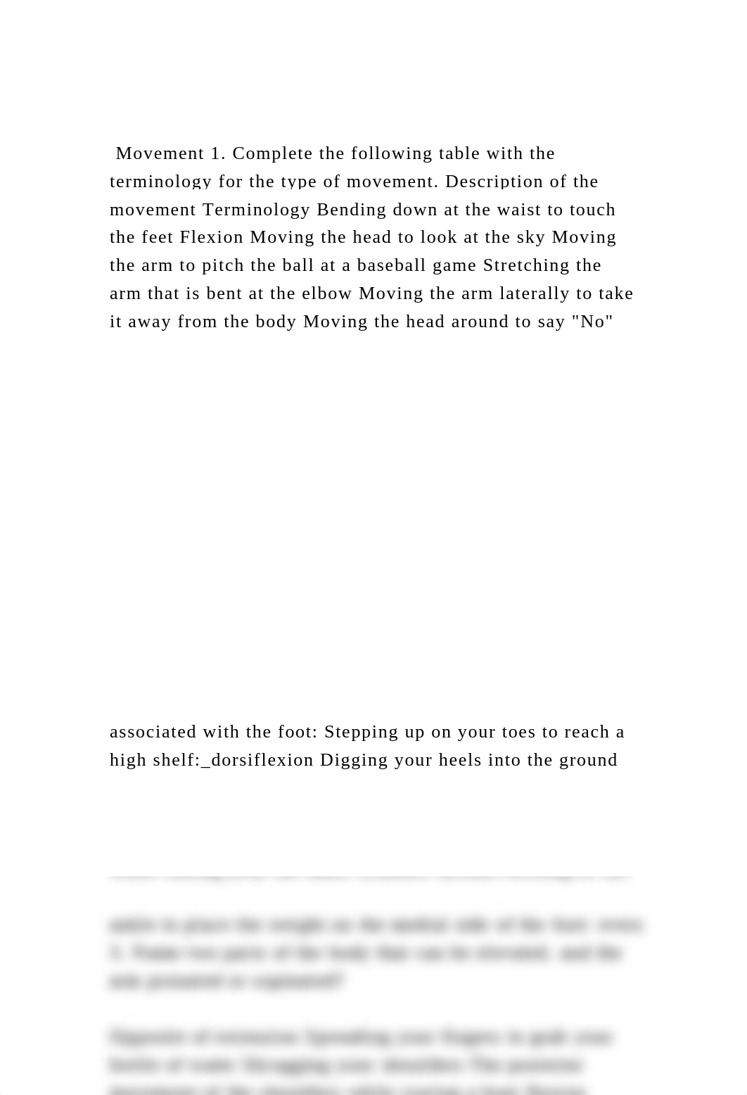 Movement 1. Complete the following table with the terminology for.docx_drqxagdh1l3_page2