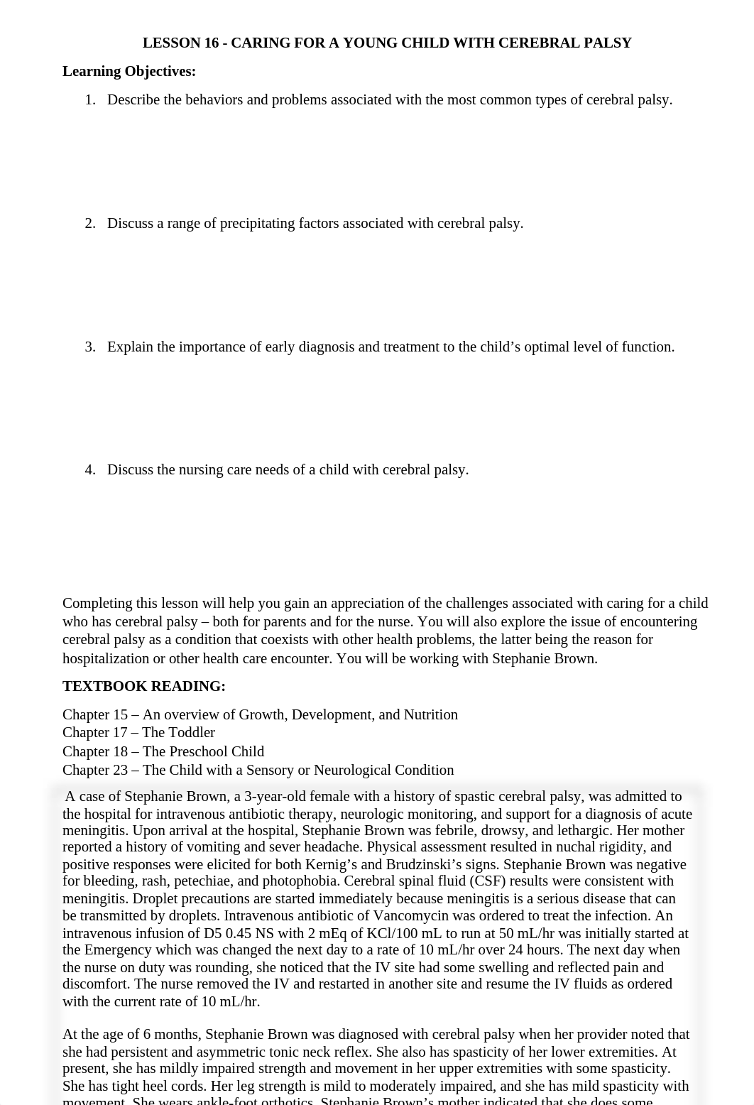 Lession 16 - Caring for a Yound Child with Cerebral Palsy.docx_drqxwhsianh_page1