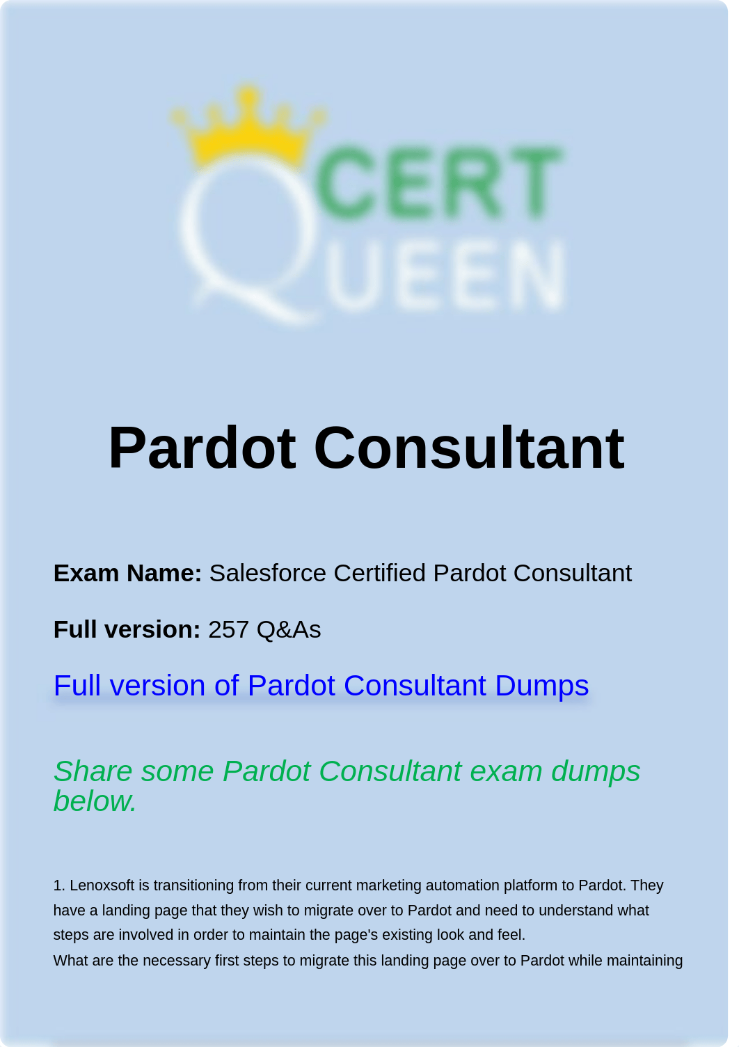 Salesforce Pardot Consultant exam update questions.pdf_drrax644fq6_page1