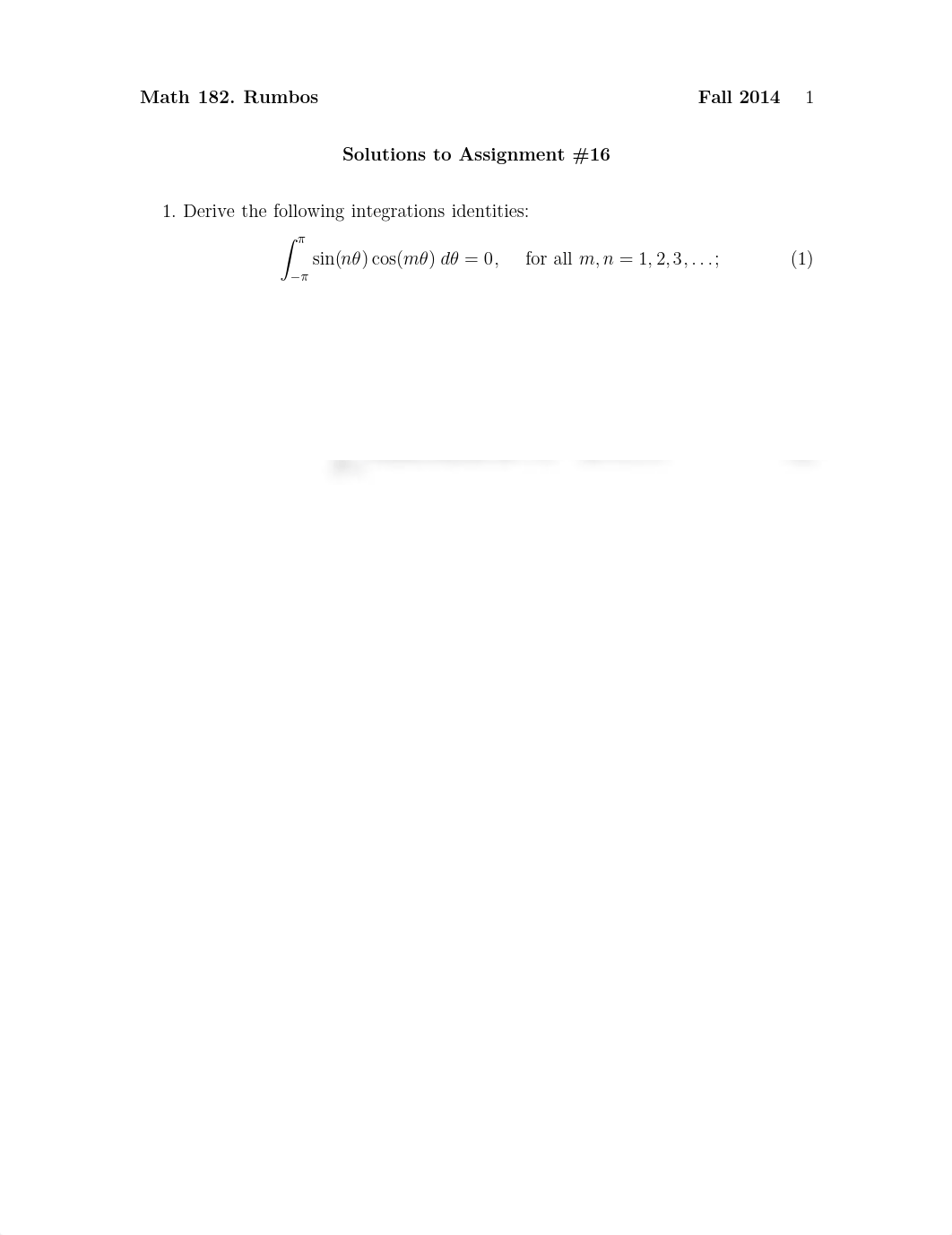 Assignment 16 Solution Spring 2014 on Partial Differential Equations_drrkby914q1_page1