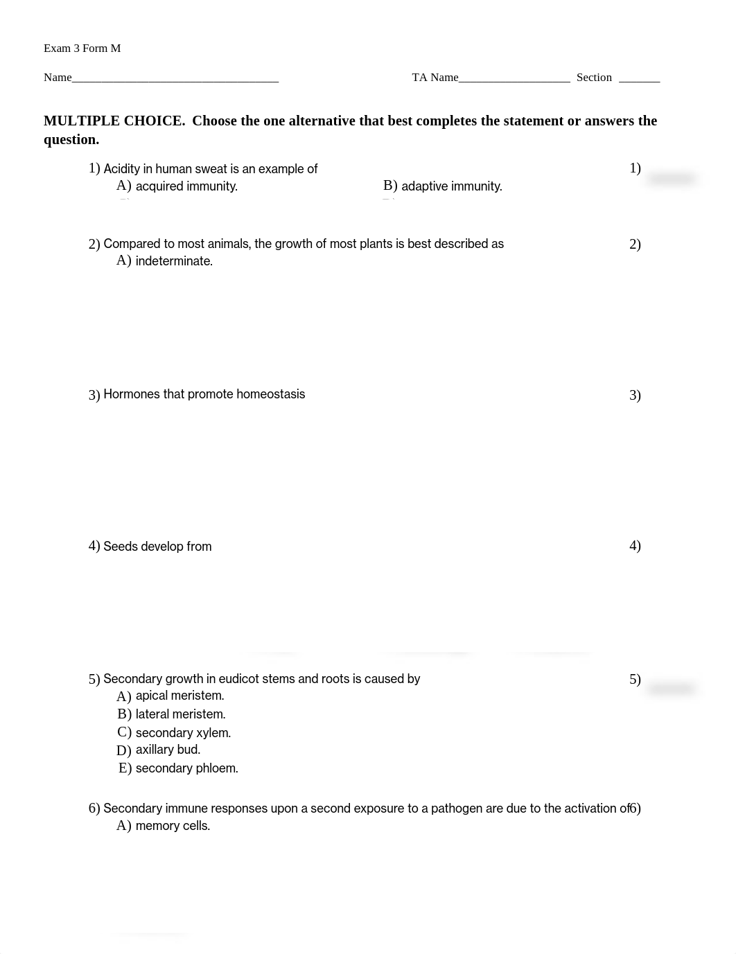 BIo 001 Exam 3 Spring 2019 Form M.pdf_drrwewgkjf0_page1