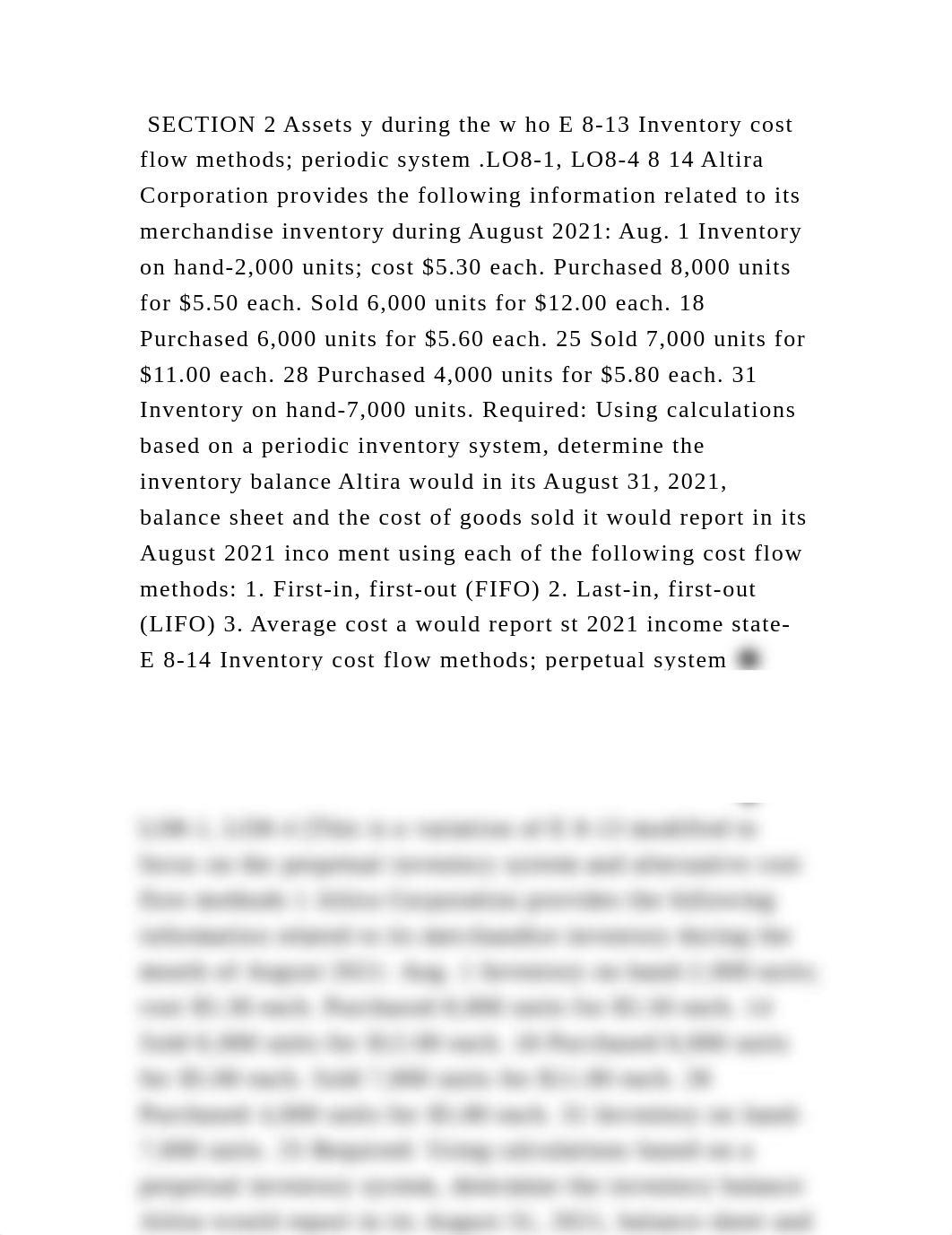 SECTION 2 Assets y during the w ho E 8-13 Inventory cost flow methods.docx_drs1xrxdfb5_page2