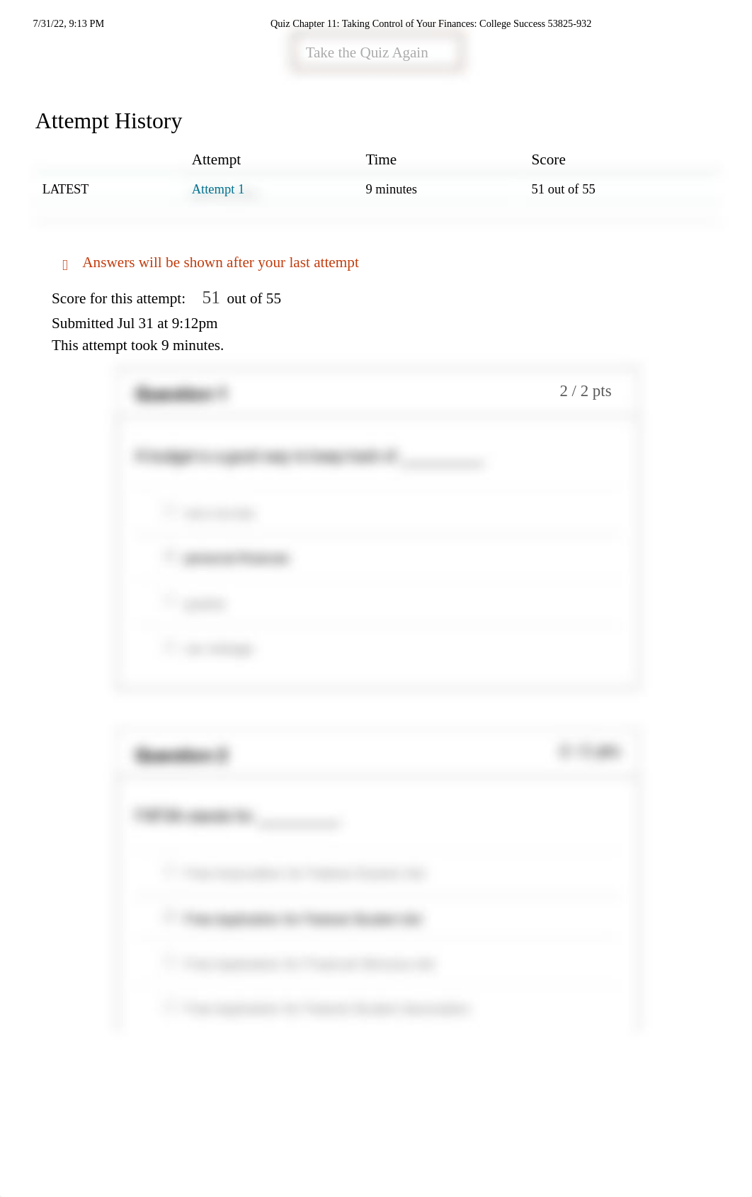 Quiz Chapter 11_ Taking Control of Your Finances_ College Success 53825-932.pdf_drsw7tb3806_page2