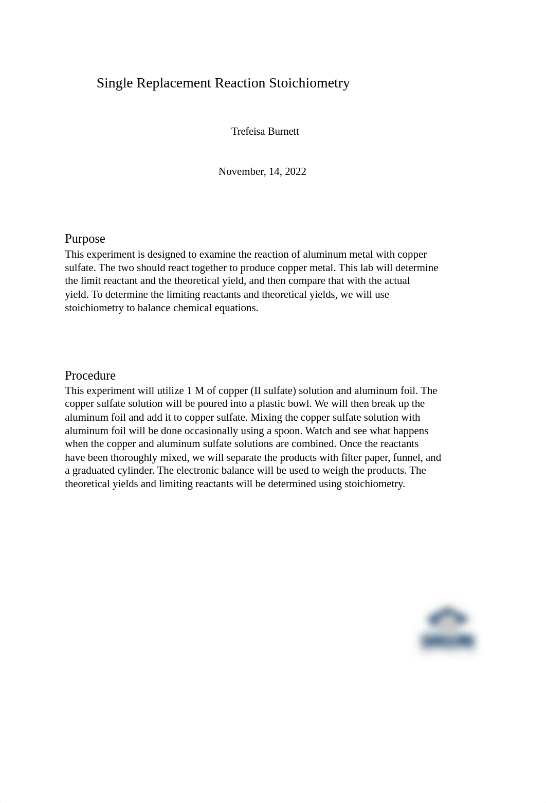 chemistry M5 Lab 2-Single Replacement Reaction Stoichiometry Lab Report.docx_drtpscgw97h_page1