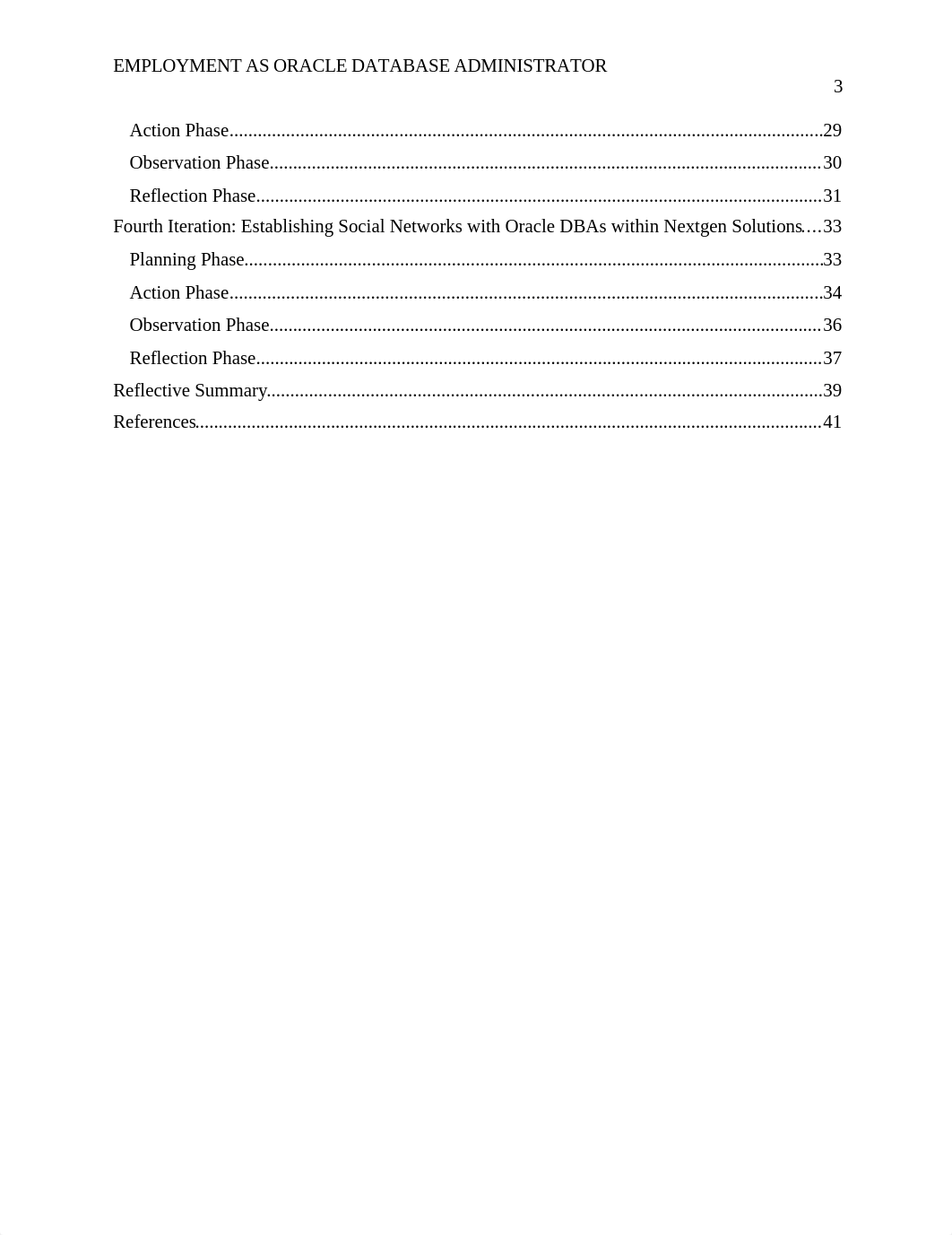 Process of securing employment as oracle database administrator, Action Research_Final Paper_dru337fv2bw_page3