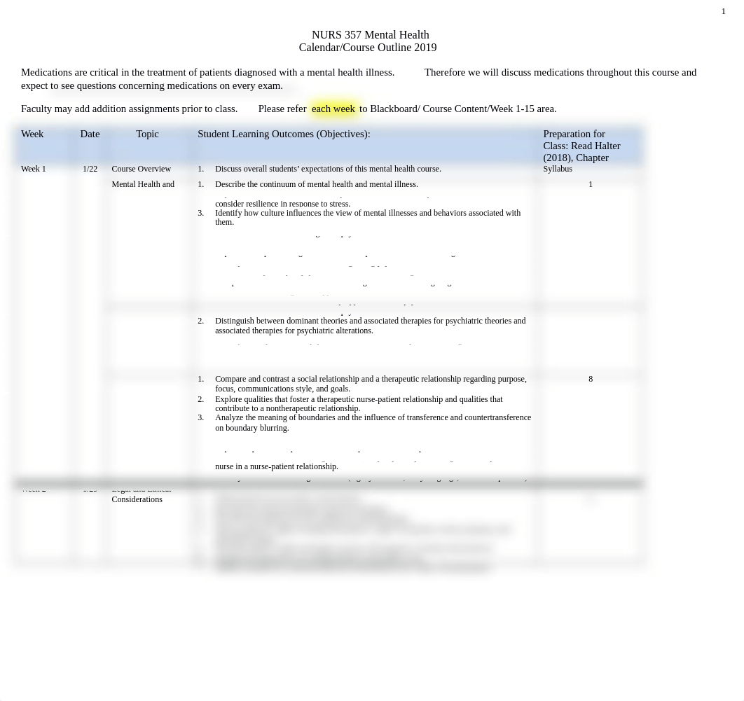 NURS 357 Mental Health Course Calendar Spring 2019.docx_drub5gkqncz_page1