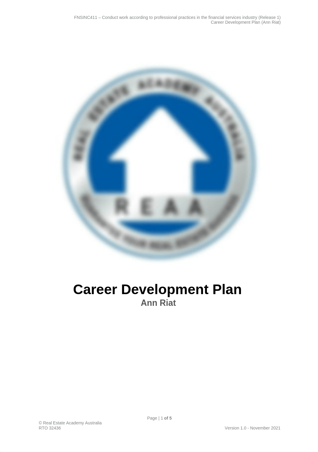 FNSINC411 - Career Development Plan (Ann Riat) V1.0 docx.docx_drubppsin8e_page1