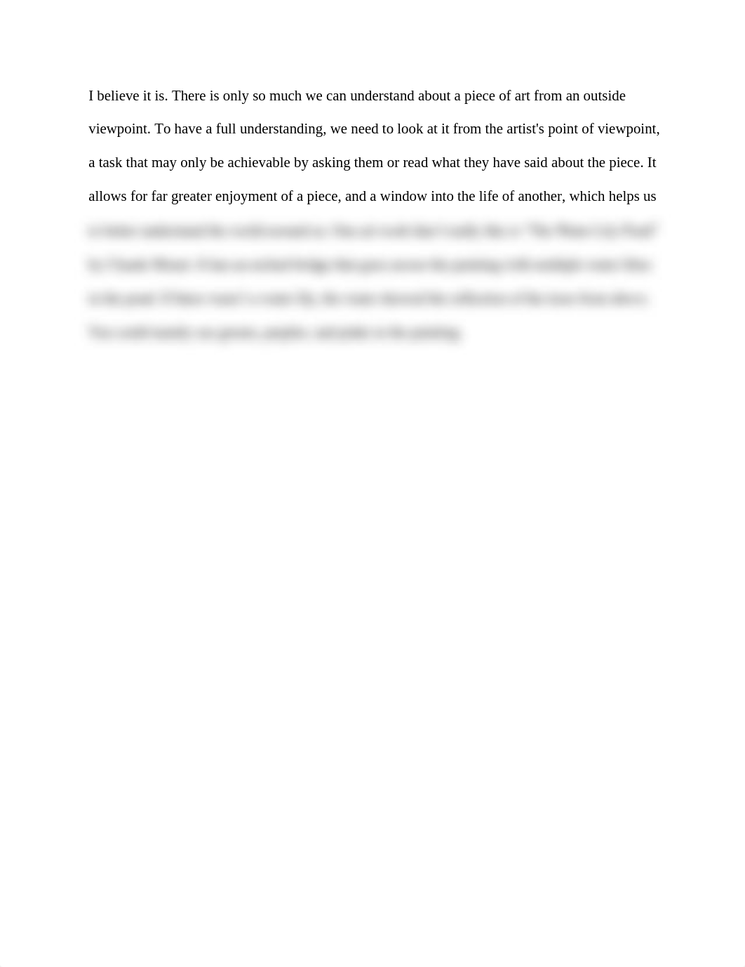 Why is it important to know why artists create works? Pick one artwork to support and explain in det_drur355t85i_page1