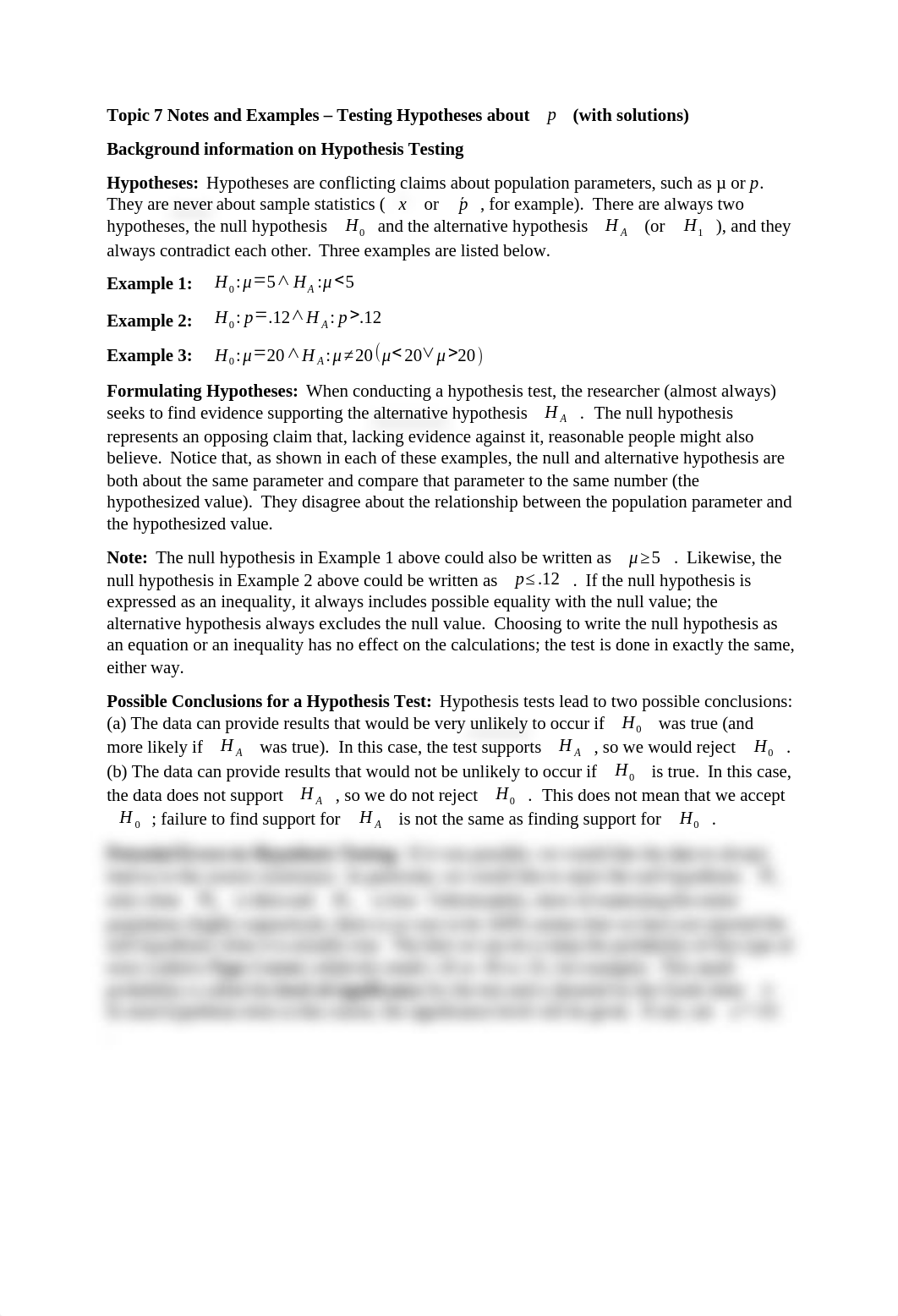 Topic 7 Notes and Examples - Testing Hypotheses about p (with solutions).docx_drv3jvcpe9k_page1