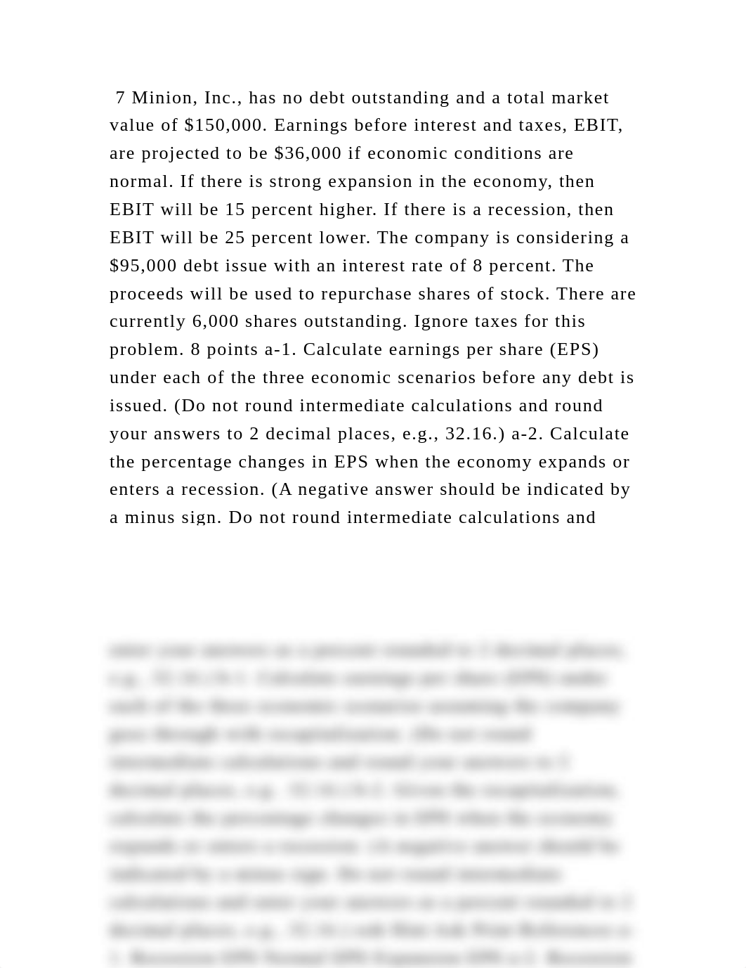 7 Minion, Inc., has no debt outstanding and a total market value of $.docx_drvcu81kfwe_page2