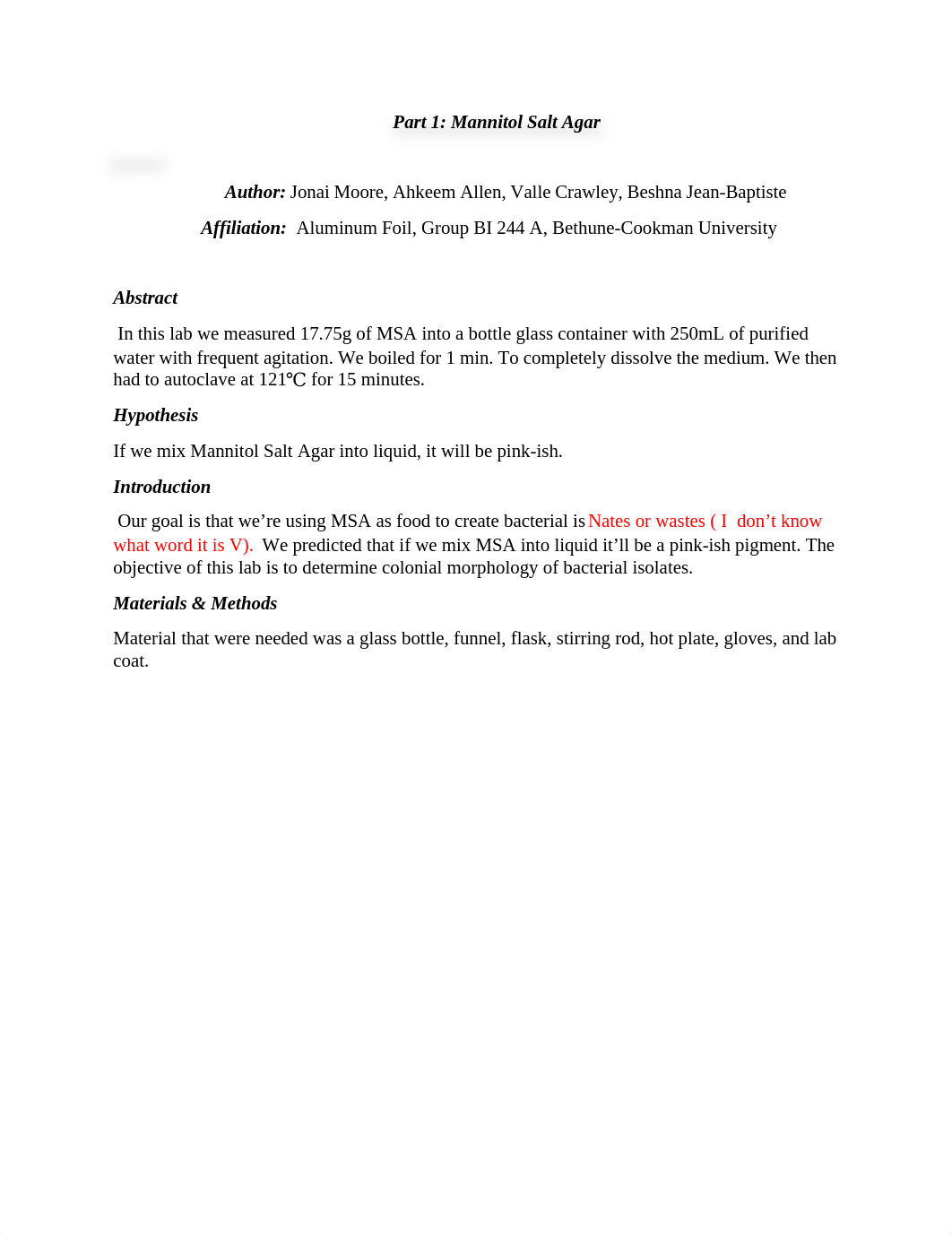 Part 1 Mannitol Salt Agar lab report_drvrjr3zyvv_page1