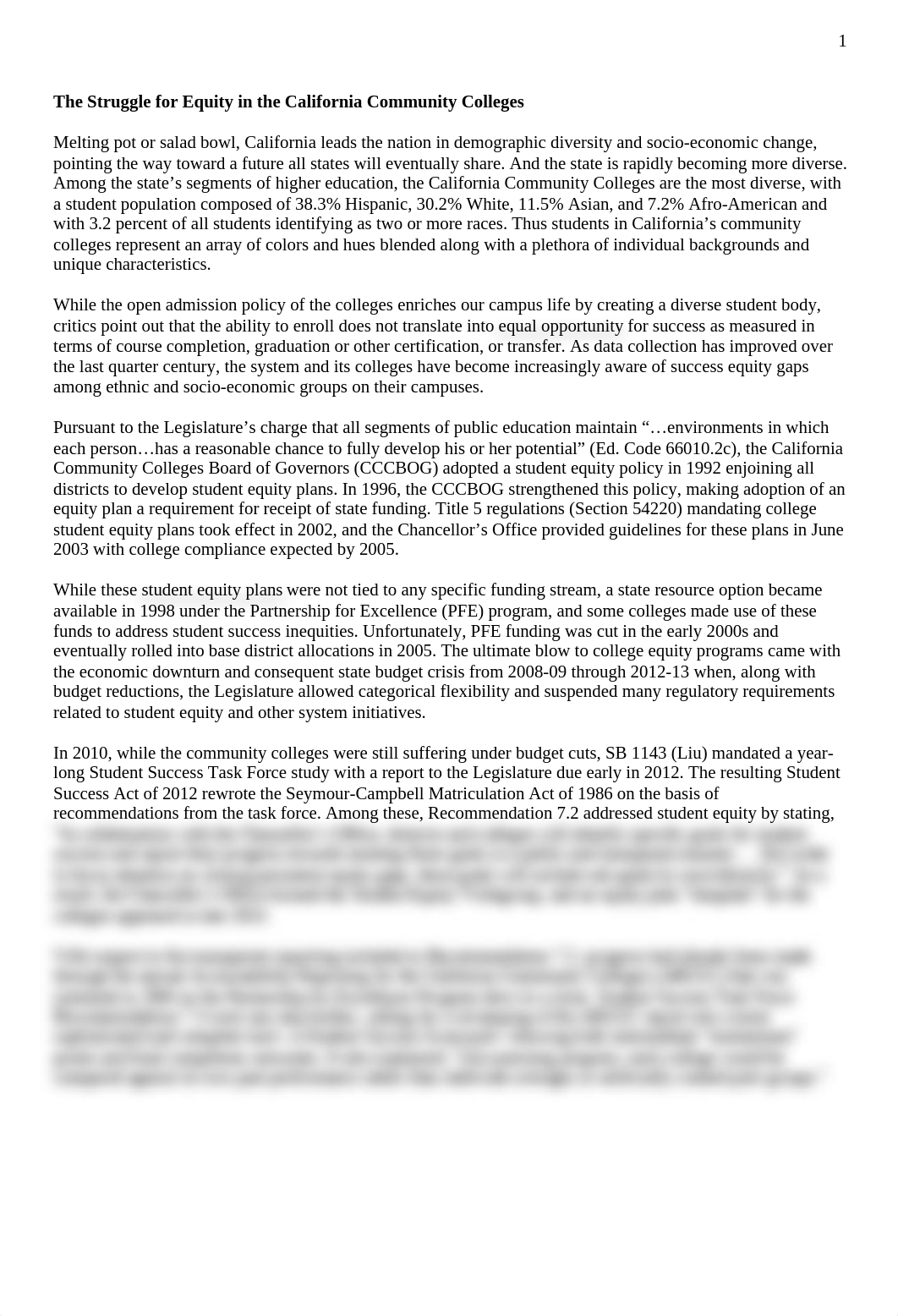 Article Education Equity The Struggle for Equity in the California Community Colleges.docx_drxehz5m6mg_page1