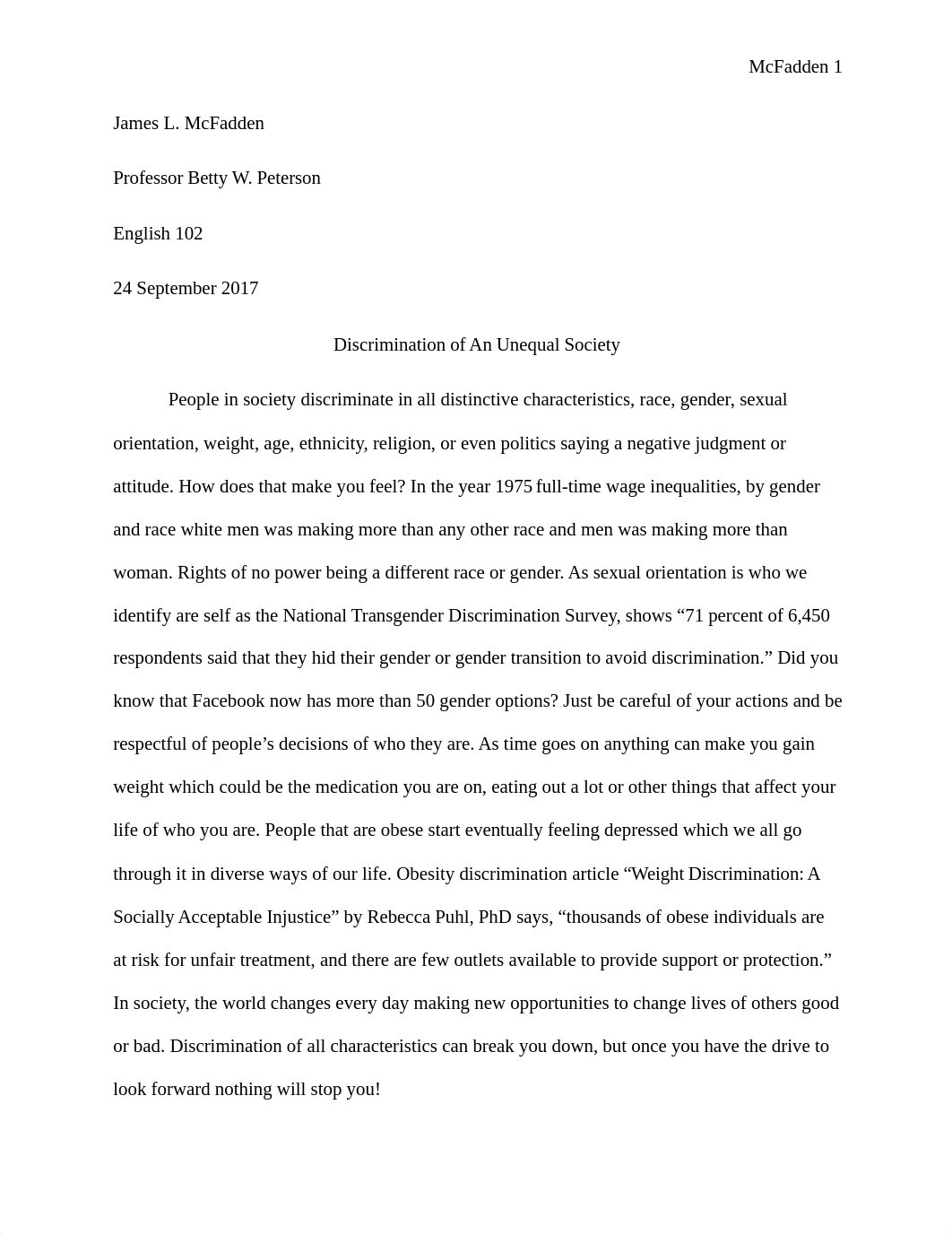 English 102 Essay 1 Discrimination of Unequal Quality.docx_drxelfslyol_page1