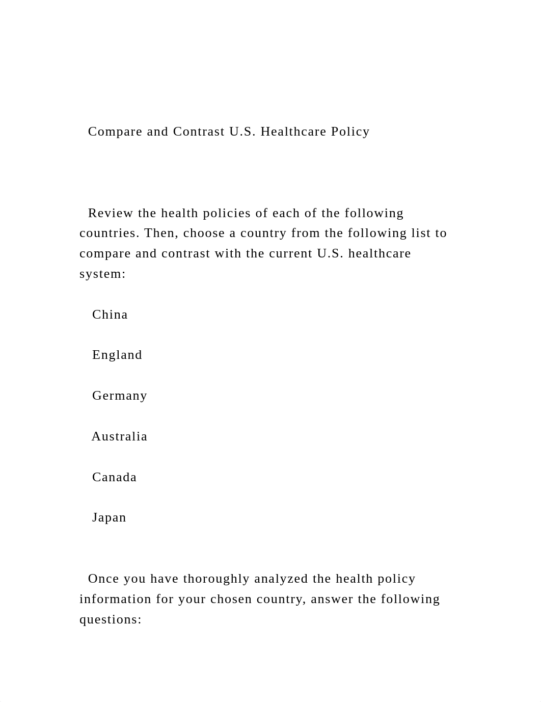 Compare and Contrast U.S. Healthcare Policy    Review the.docx_drykvqlnpat_page2