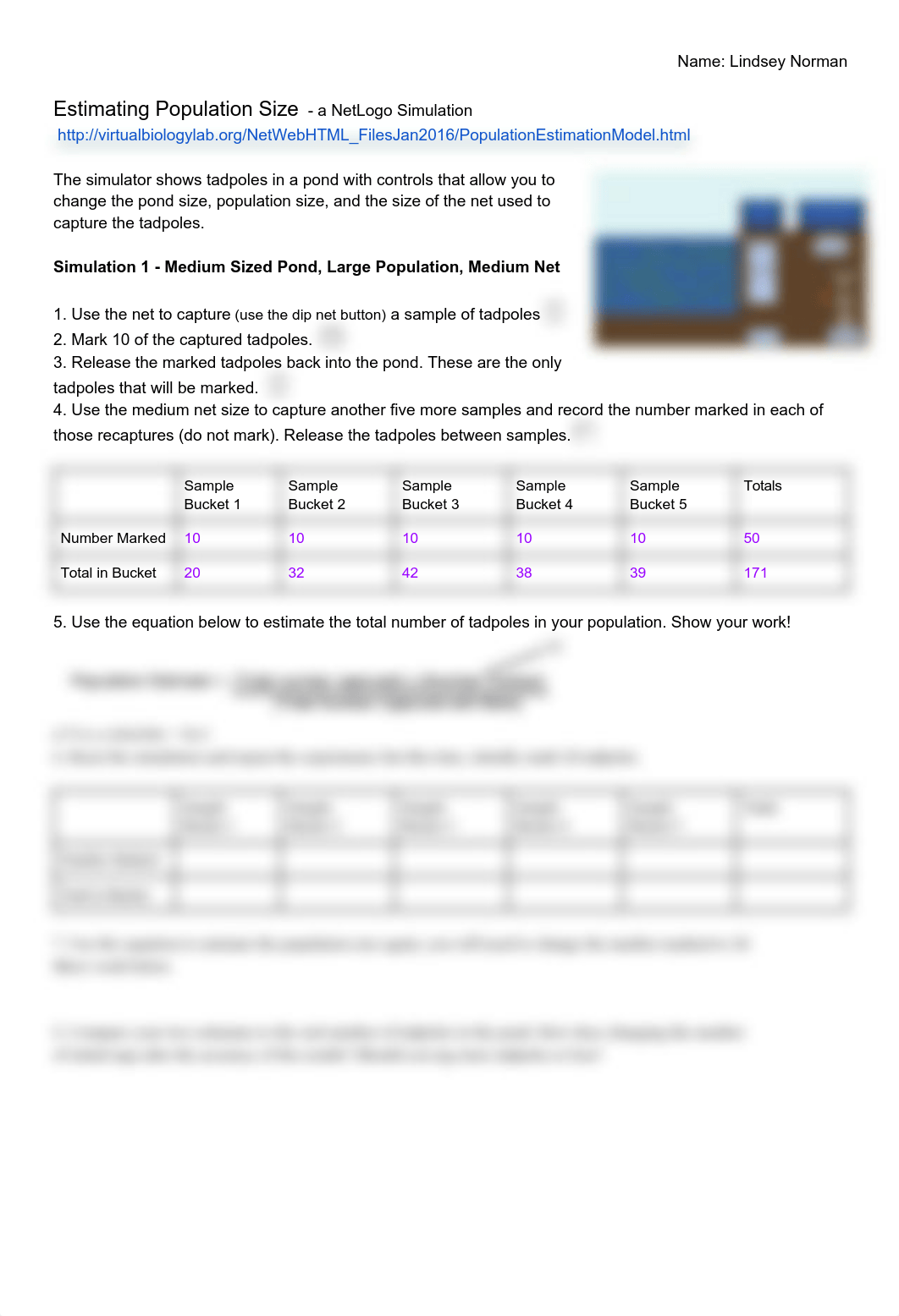 Lindsey Norman - Estimating Population Size Virtual Lab - 706394.pdf_drztkz8qr1v_page1