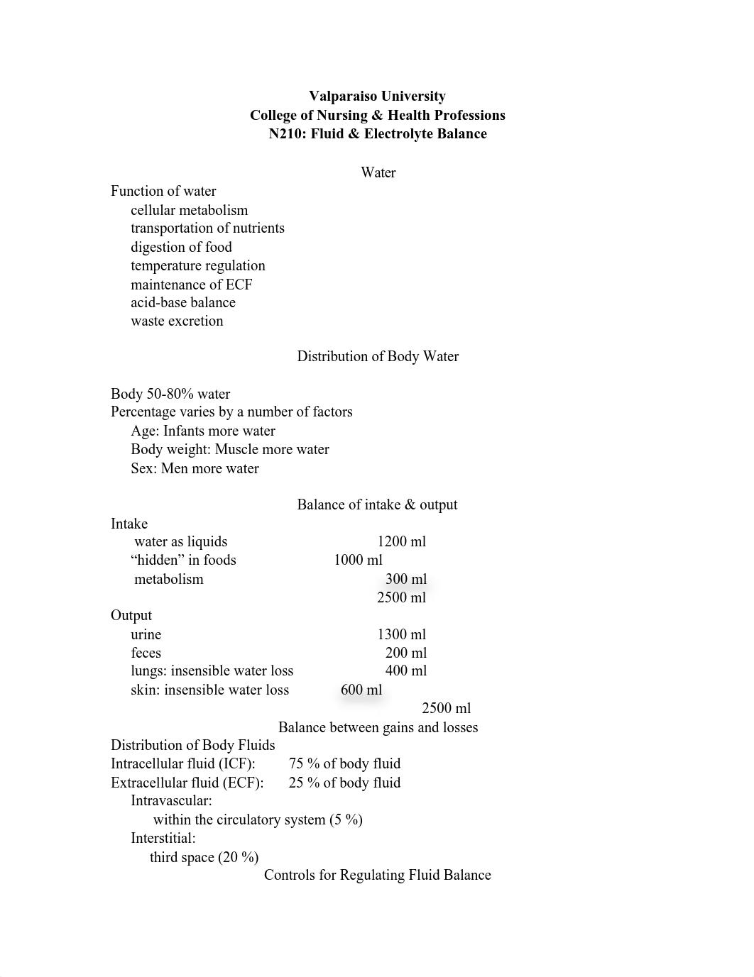 FLUID ELECTROLYTE LECTURE NOTE TYPED PT2ecture notes fluid and lytes (3)_ds022vf6dq6_page1