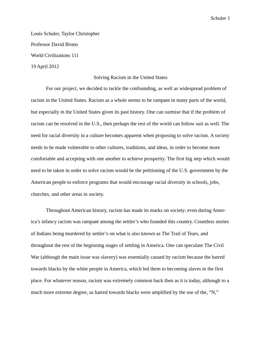 Solving Racism in America Project Paper_ds0dgybih64_page1