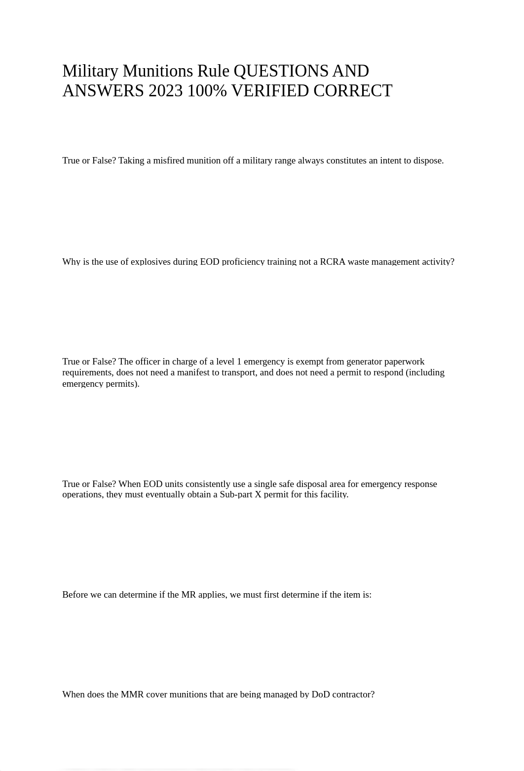 Military Munitions Rule QUESTIONS AND ANSWERS 2023 100.docx_ds0lvnd6o33_page1