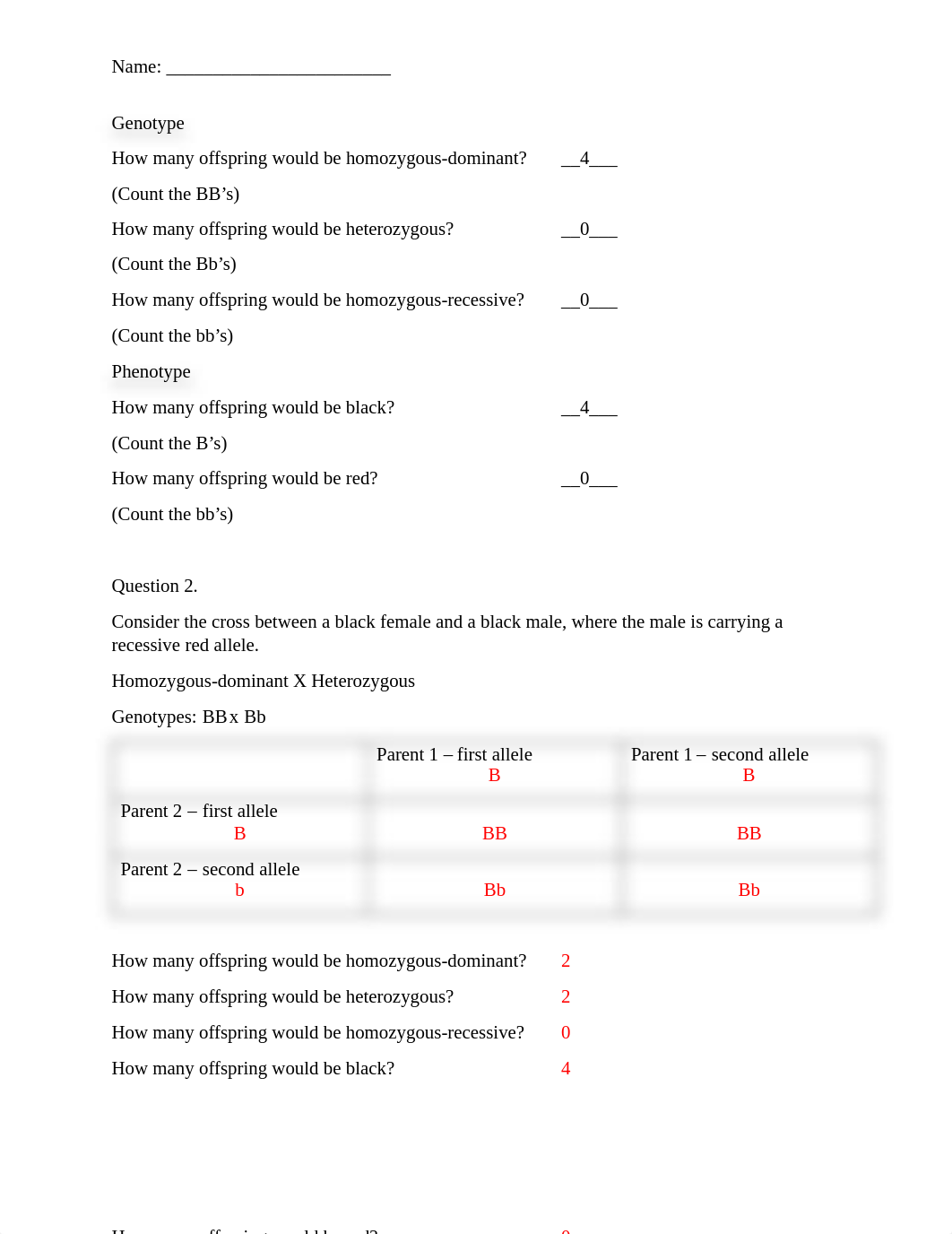 AGRS 105 Punnett Square Worksheet - ANSWER KEY.pdf_ds0udw8iuci_page2