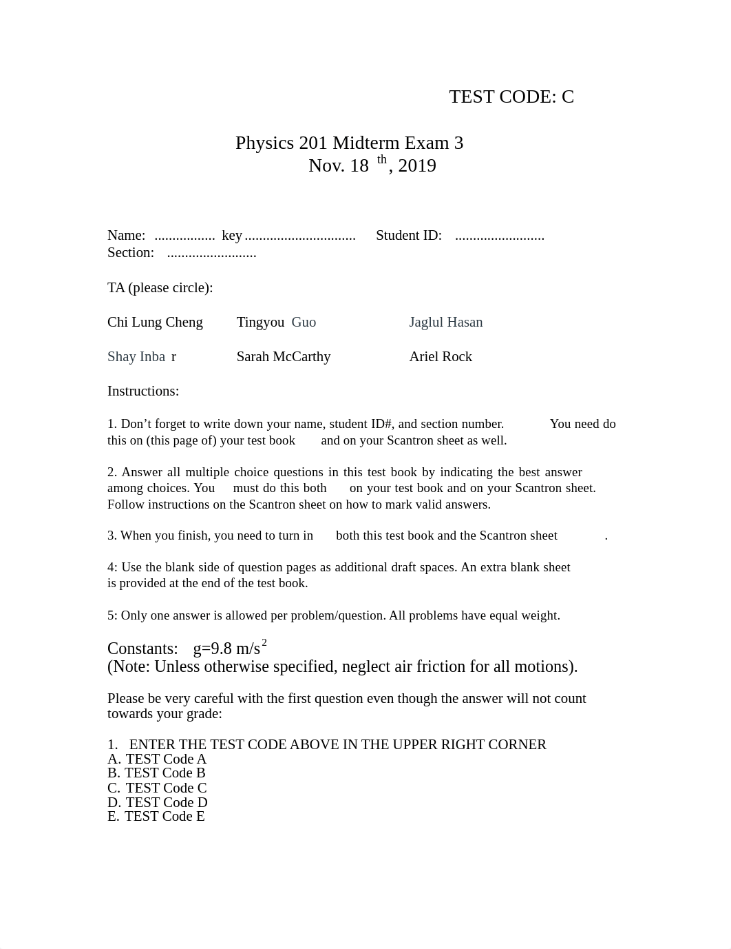 Phys201_Exam3_Fall2019_key 2.pdf_ds0x3s8y1ec_page1